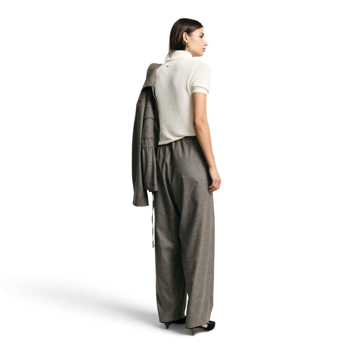 PANTALONI PALAZZO CON PINCES E CINTURA REGOLABILE