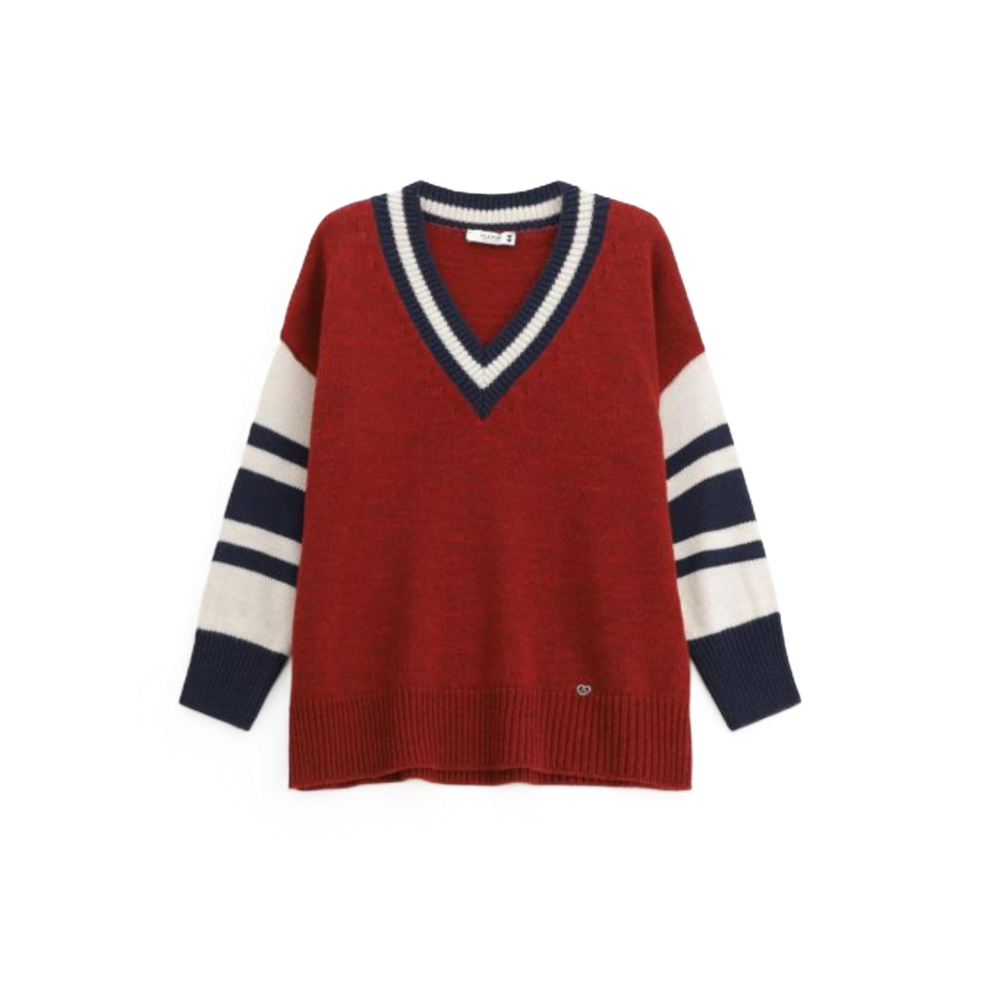 MAGLIONE OVERSIZE CON RIGHE A CONTRASTO