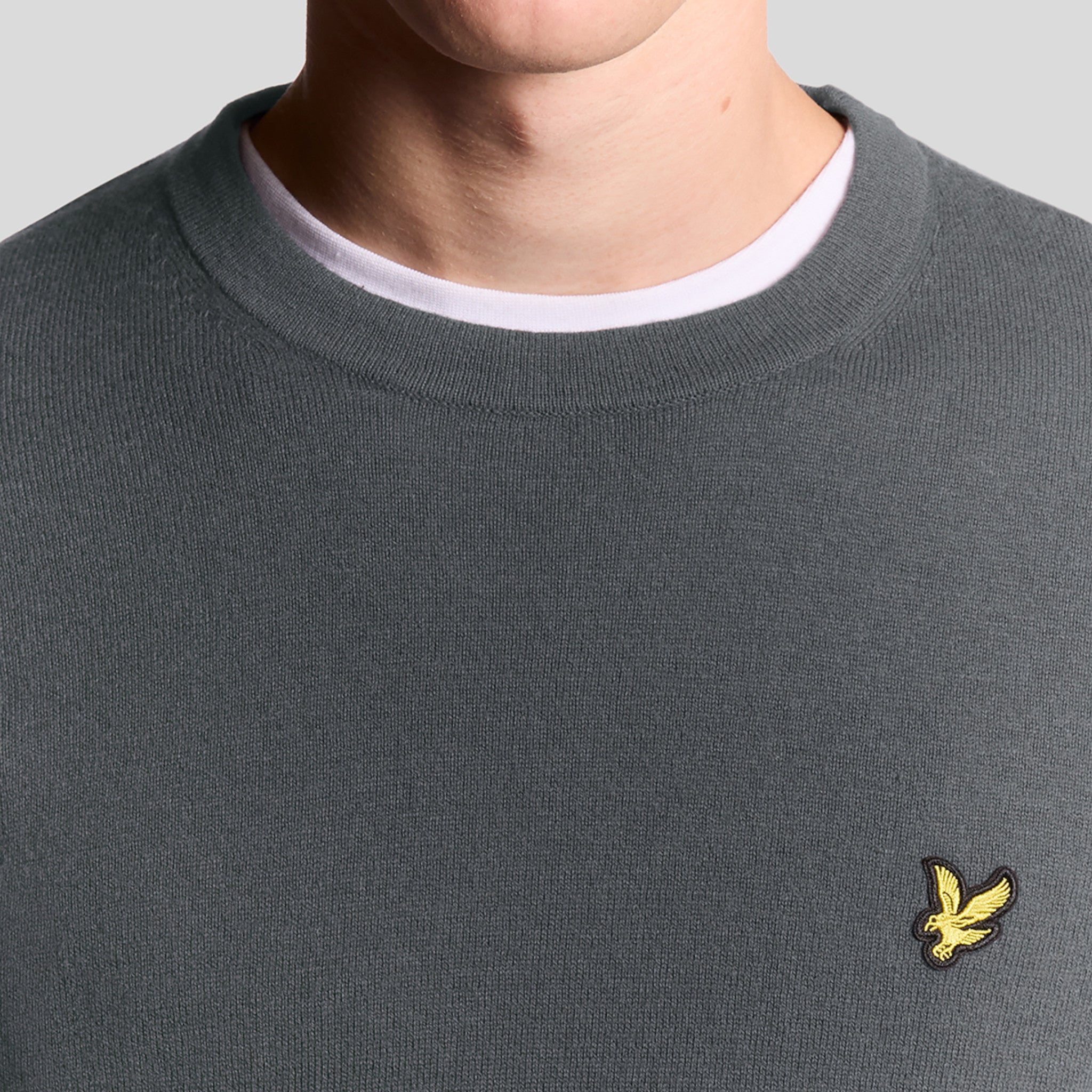 COTTON MERINO CREW NECK JUMPER