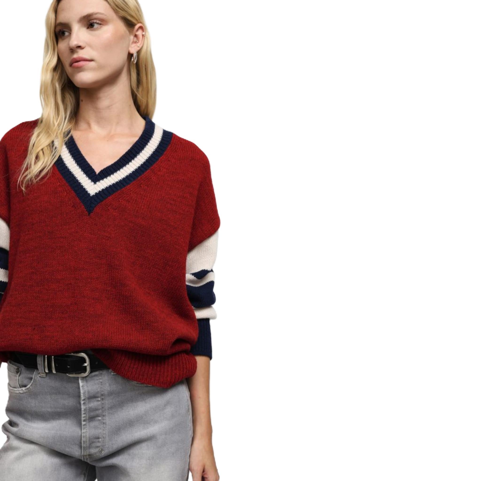MAGLIONE OVERSIZE CON RIGHE A CONTRASTO