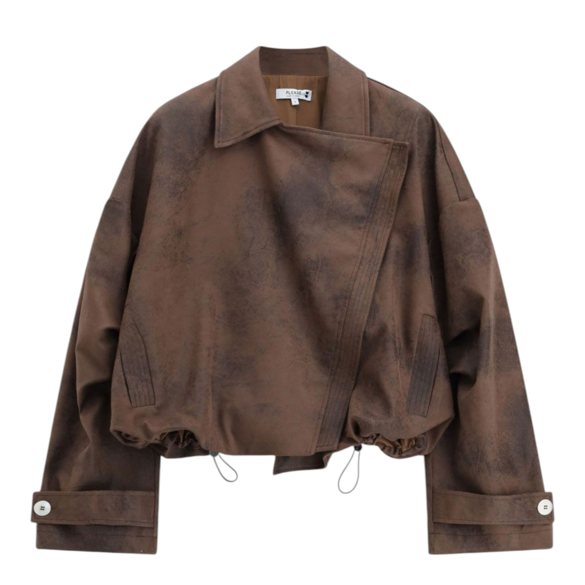 GIACCA IN STILE BIKER CON ZIP E COULISSE