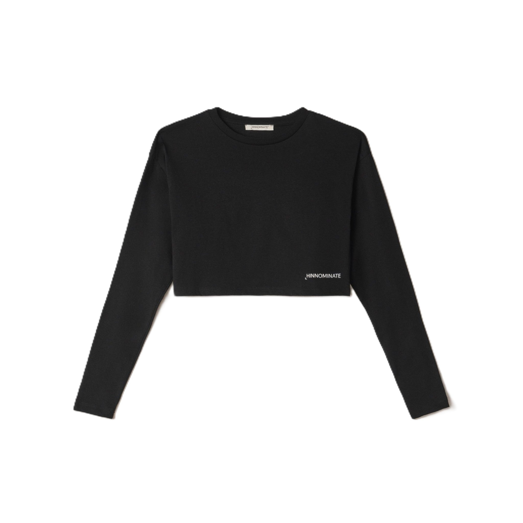 CROP TOP BASICO IN JERSEY A MANICA LUNGA