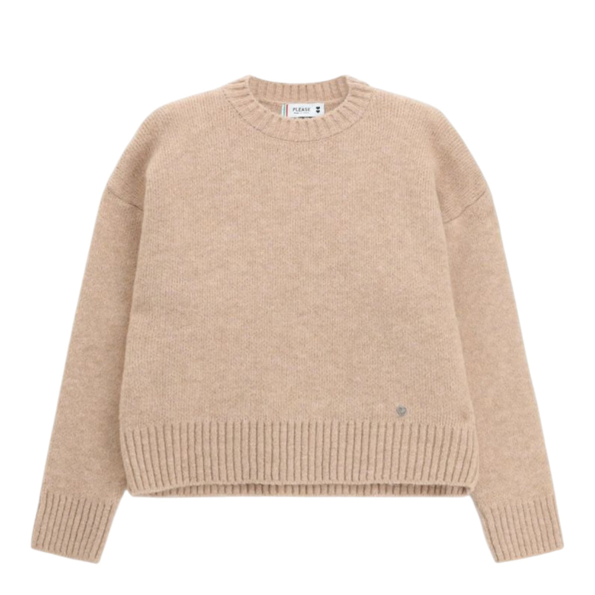 MAGLIONE GIROCOLLO REGULAR CON POLSINI A COSTINE