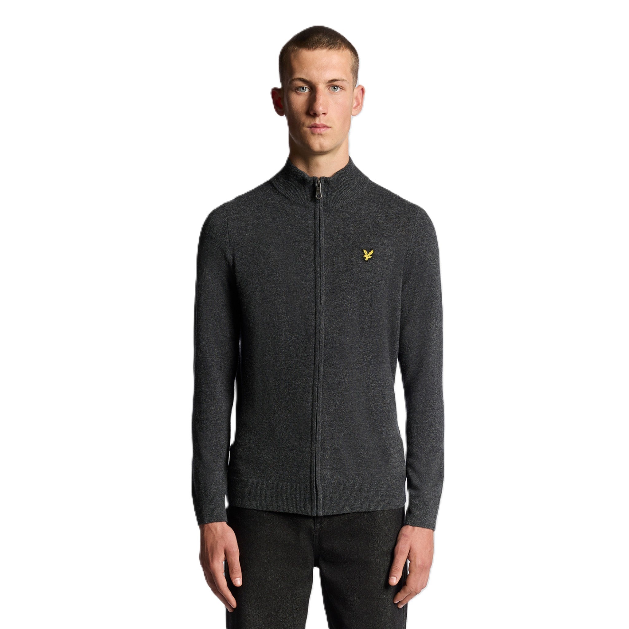 LAMBSWOOL BLEND ZIP THROUGH CARDIGAN