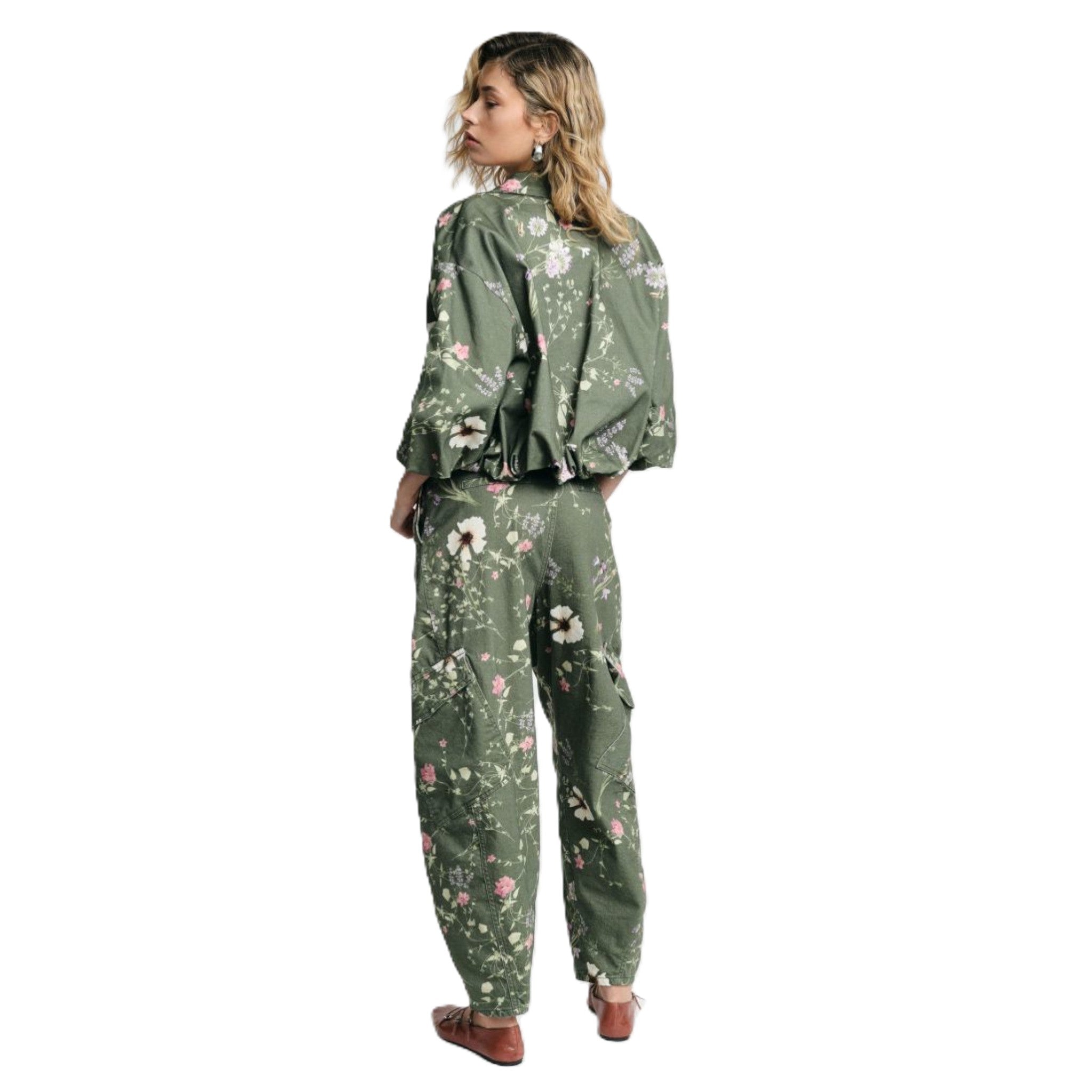 PANTALONE CARGO STAMPA FLOREALE