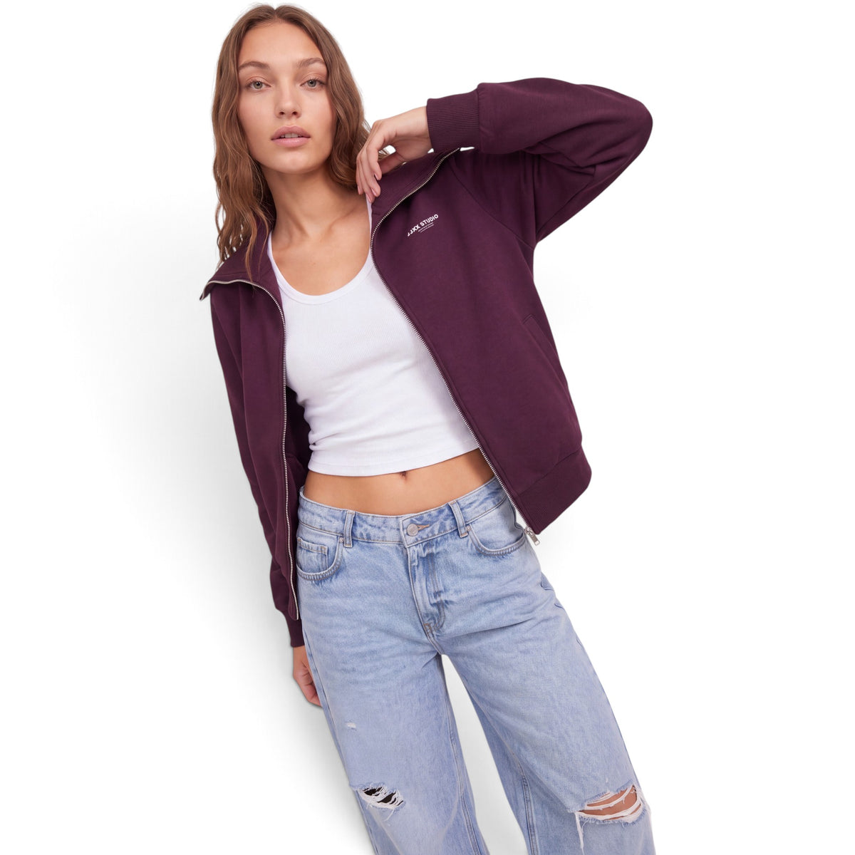 STUDIO VESTERBRO FLAT KNIT ZIP SWEATER