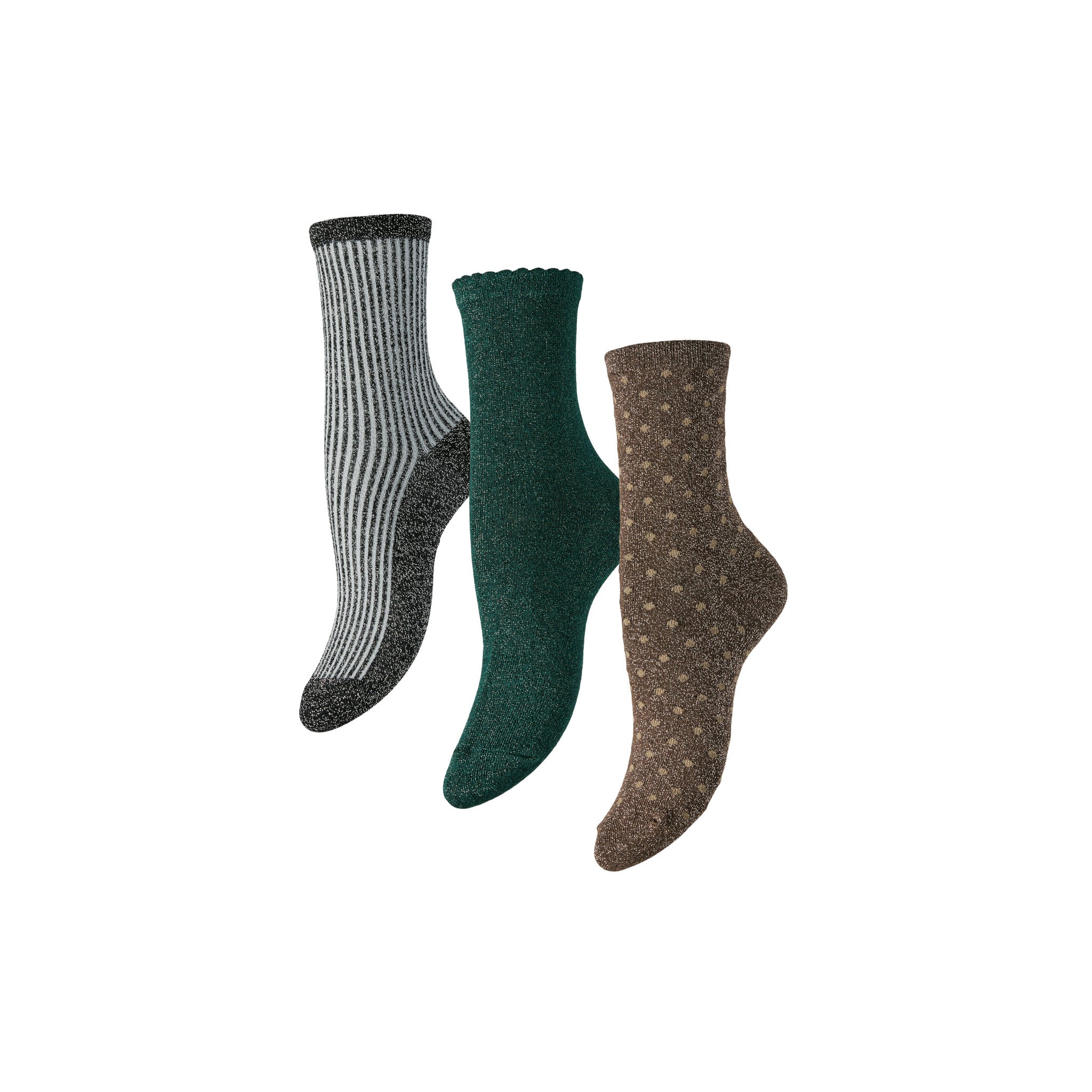 PCSEBBY XMAS GLITTER SOCKS 3 PACK BOX