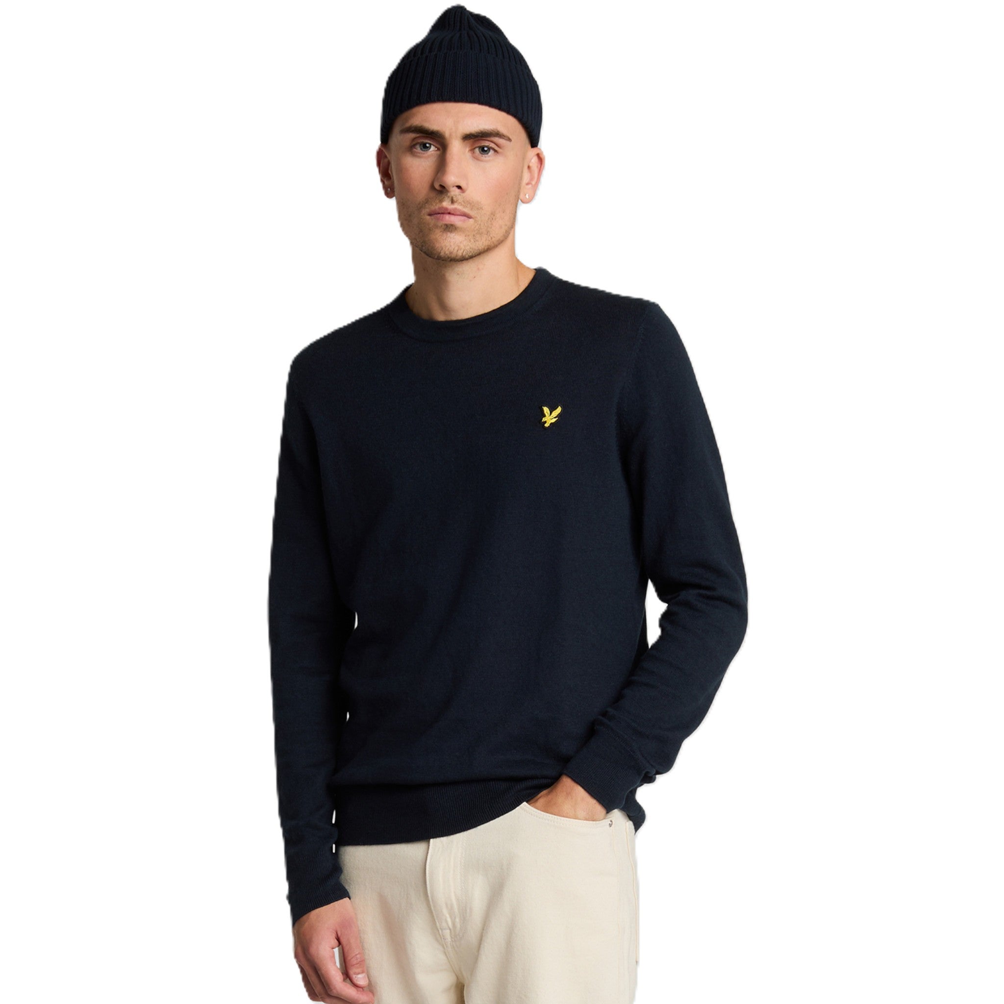 COTTON MERINO CREW NECK JUMPER
