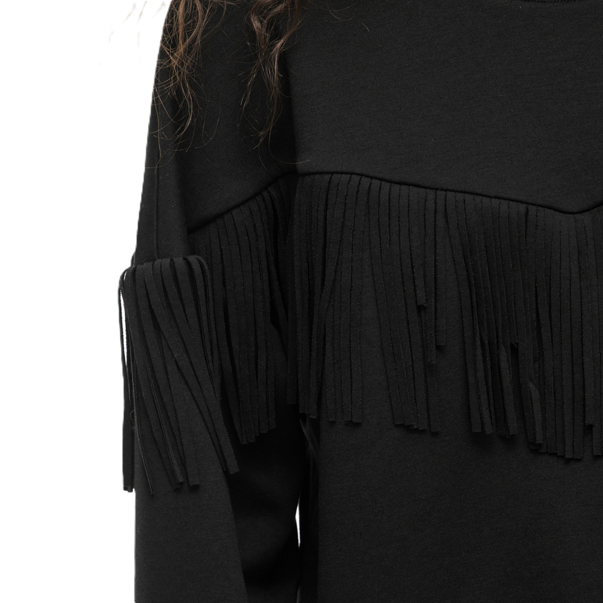 VIREFLECT O-NECK FRINGE SWEATSHIRT