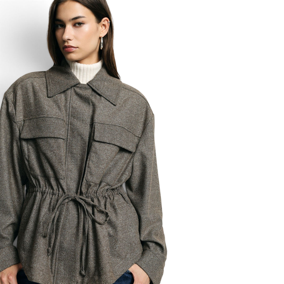 GIACCA CAMICIA CON ZIP E TASCHE FRONTALI
