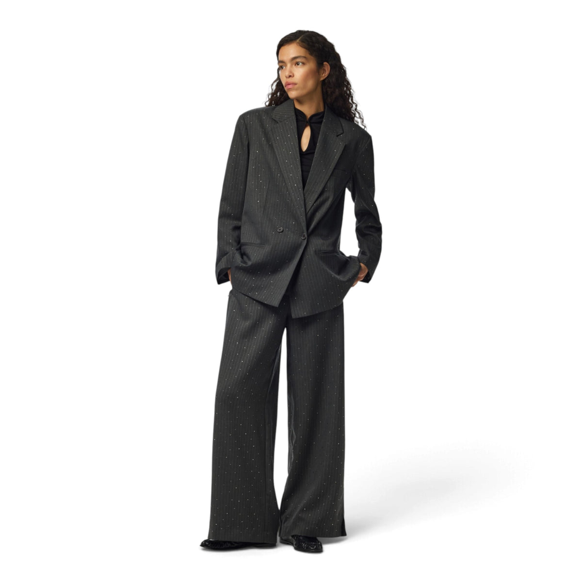 FALKA PINSTRIPED BLAZER WITH RHINESTONES