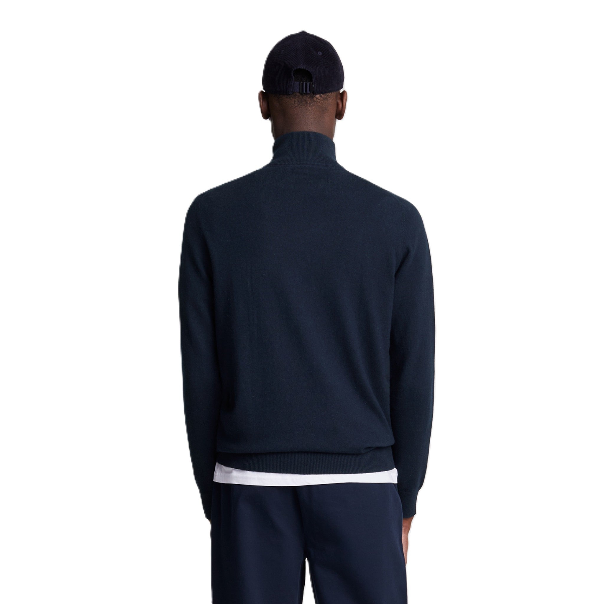 COTTON MERINO QUARTER ZIP JUMPER