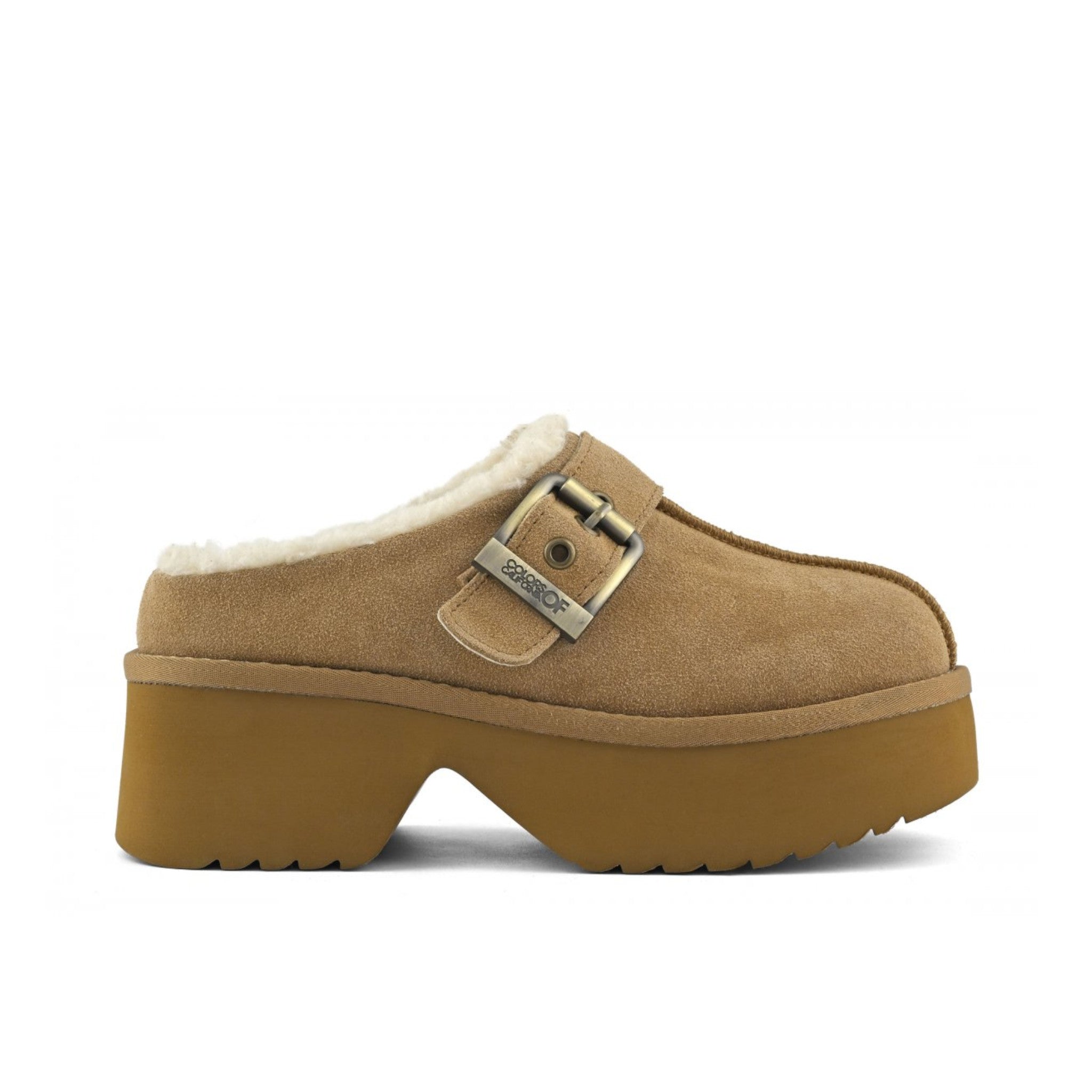 SABOT IN PELLE SCAMOSCIATA CON SUOLA PLATEAU