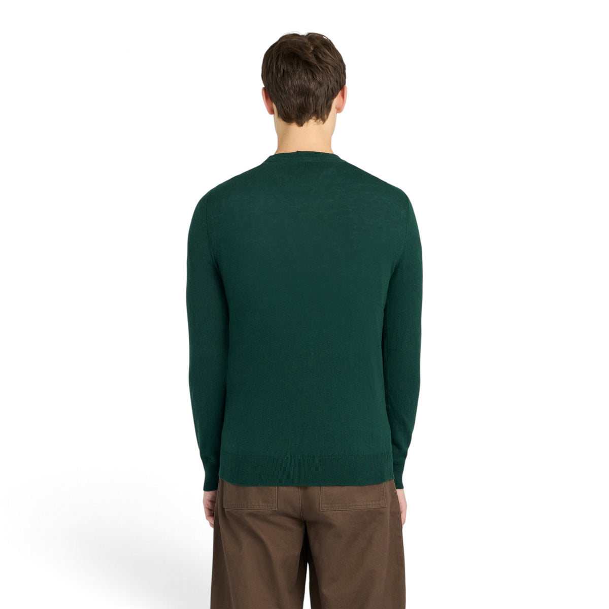 MAGLIONE GIROCOLLO IN COTONE E LANA MERINO