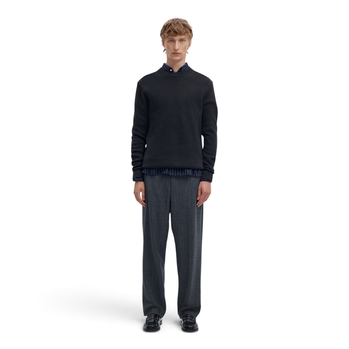 DANE KNIT STRUCTURE CREW NECK