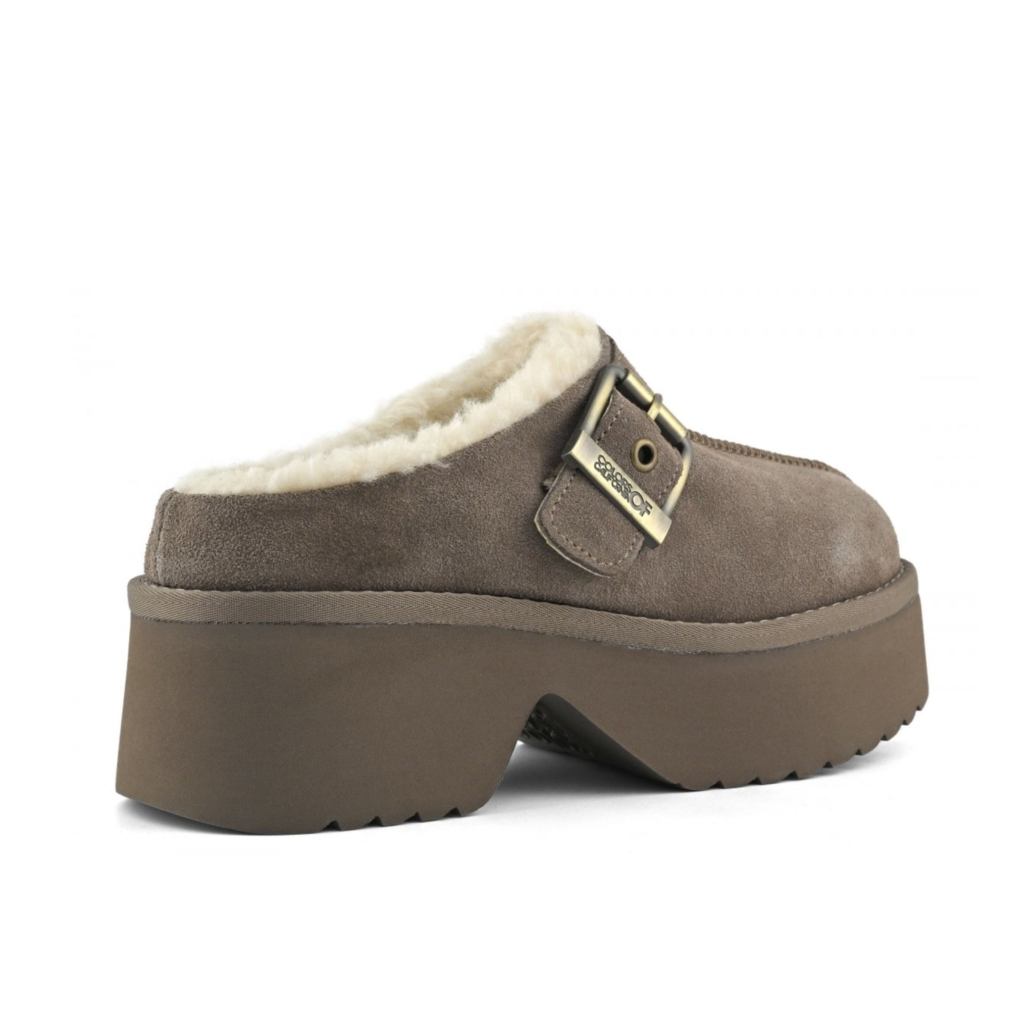 SABOT IN PELLE SCAMOSCIATA CON SUOLA PLATEAU