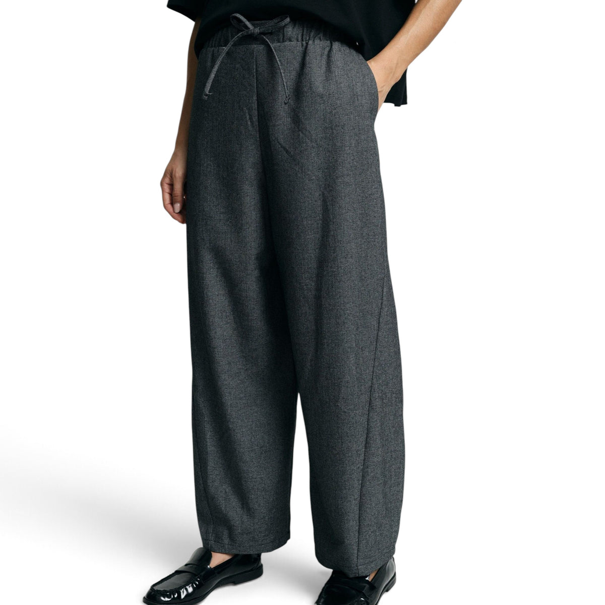 Pantaloni palazzo vita alta con coulisse