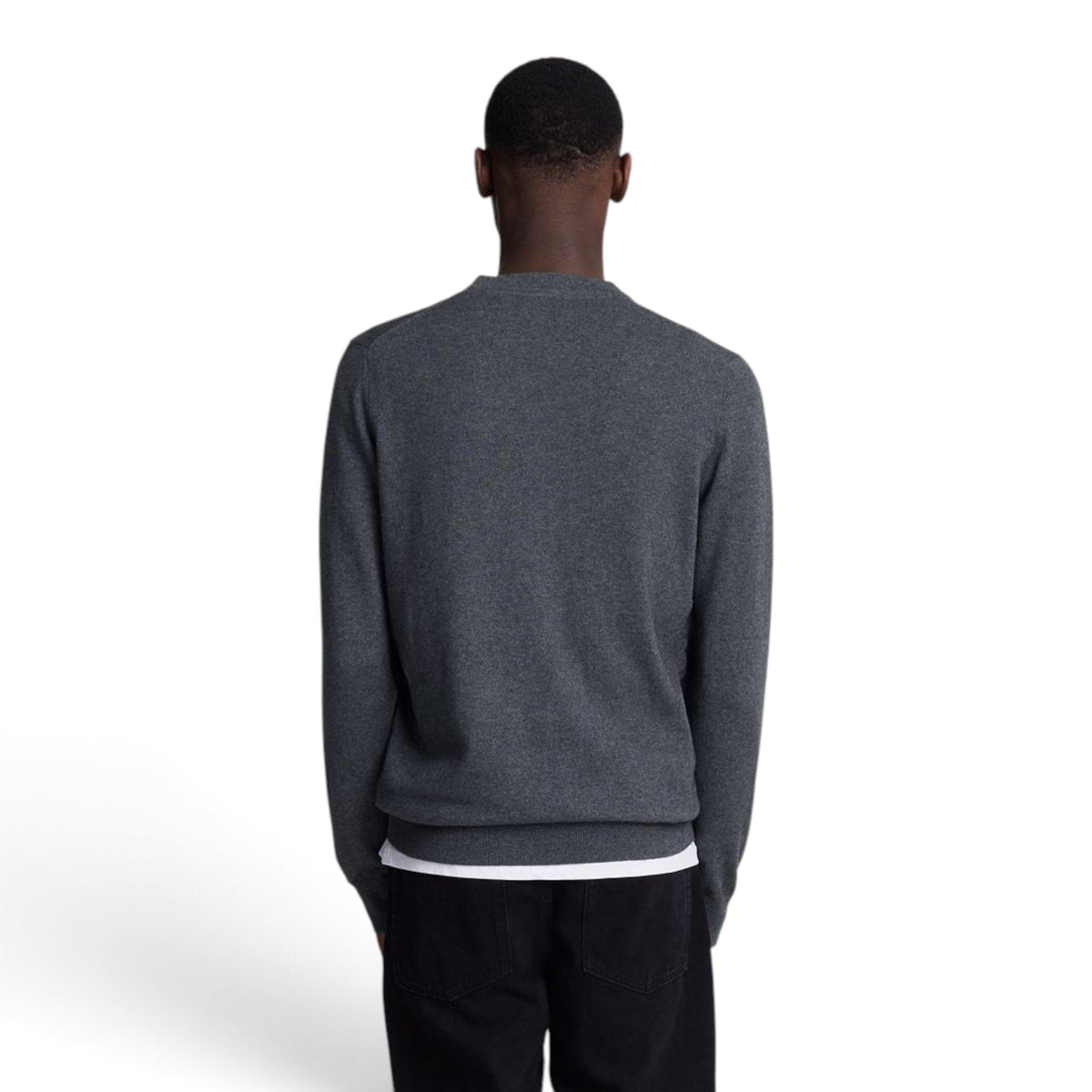MAGLIONE GIROCOLLO IN COTONE E LANA MERINO