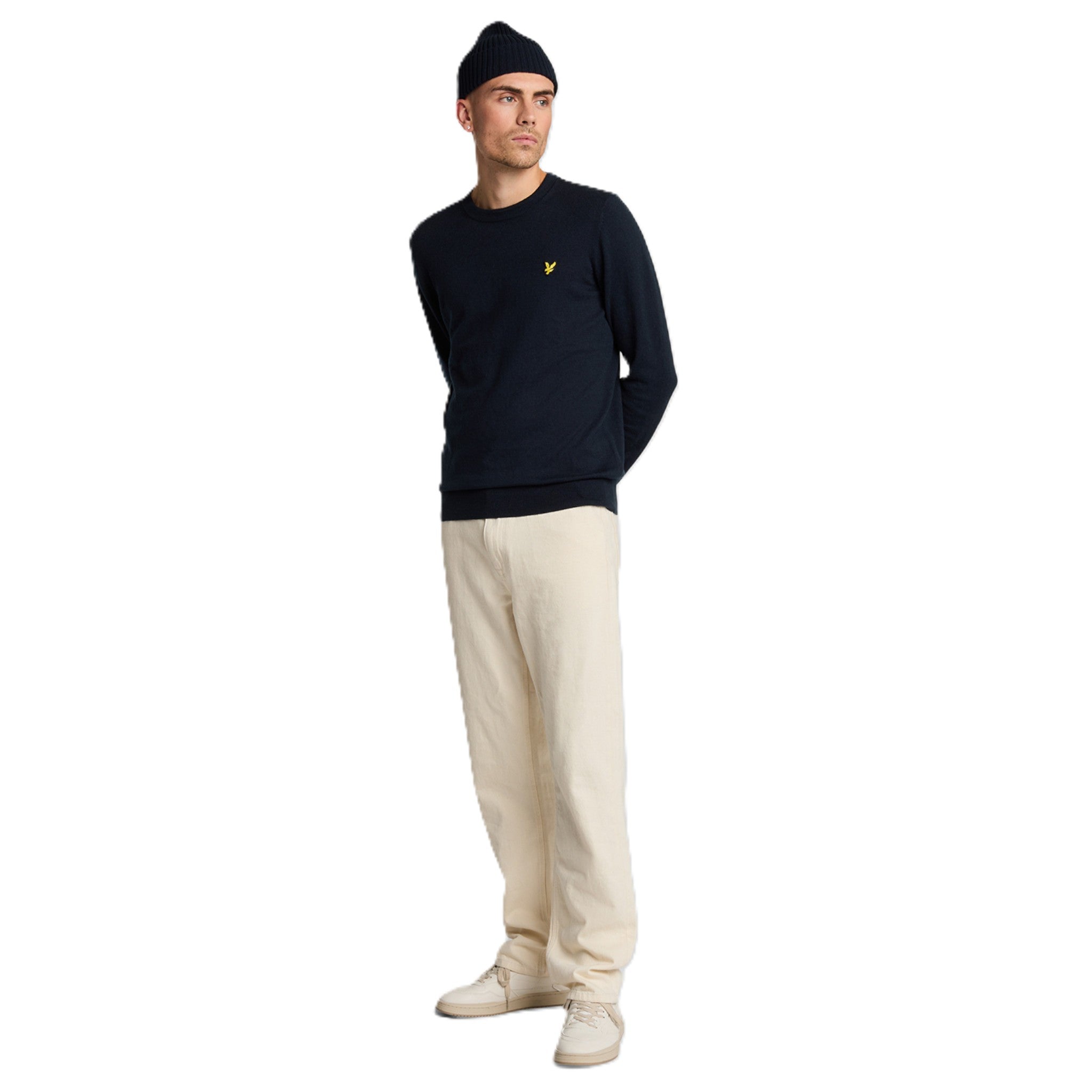 COTTON MERINO CREW NECK JUMPER