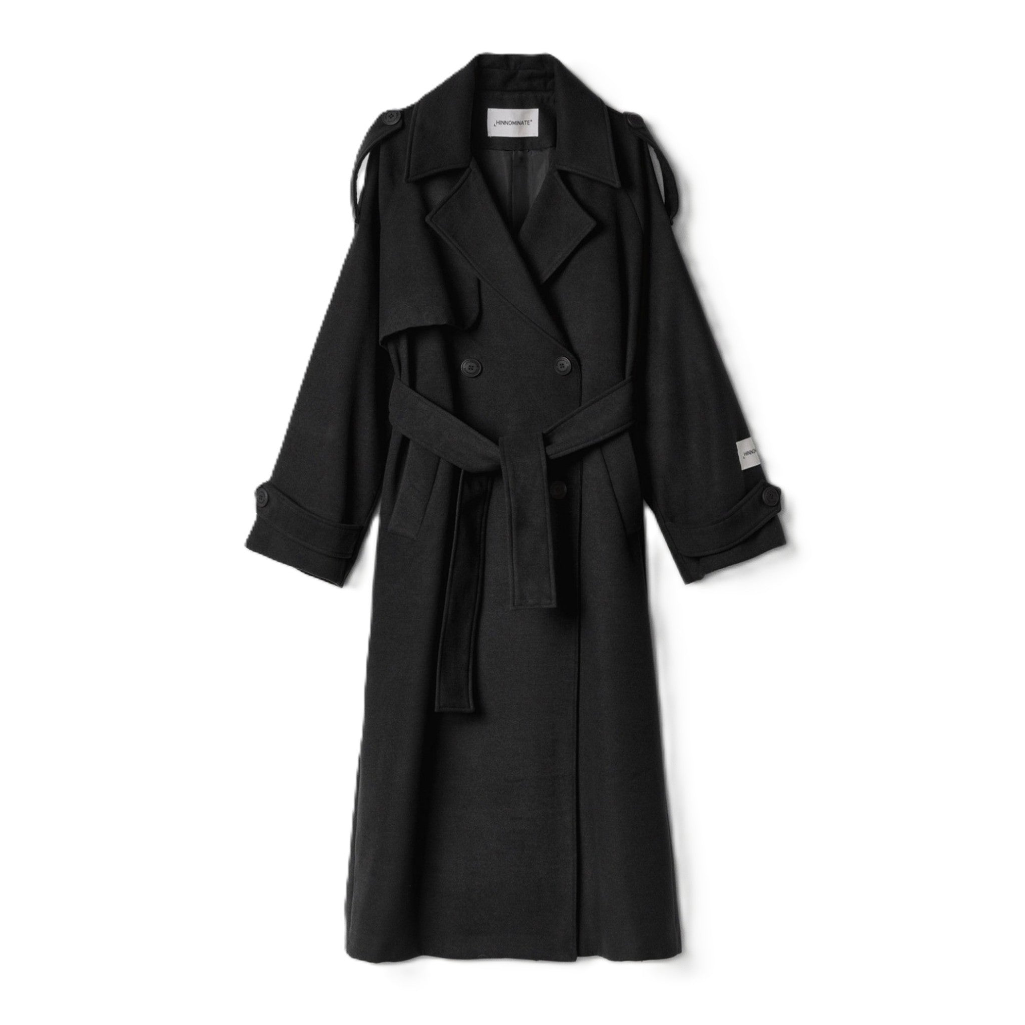CAPPOTTO OVER IN PANNO CON CINTURA E SPACCO DIETRO