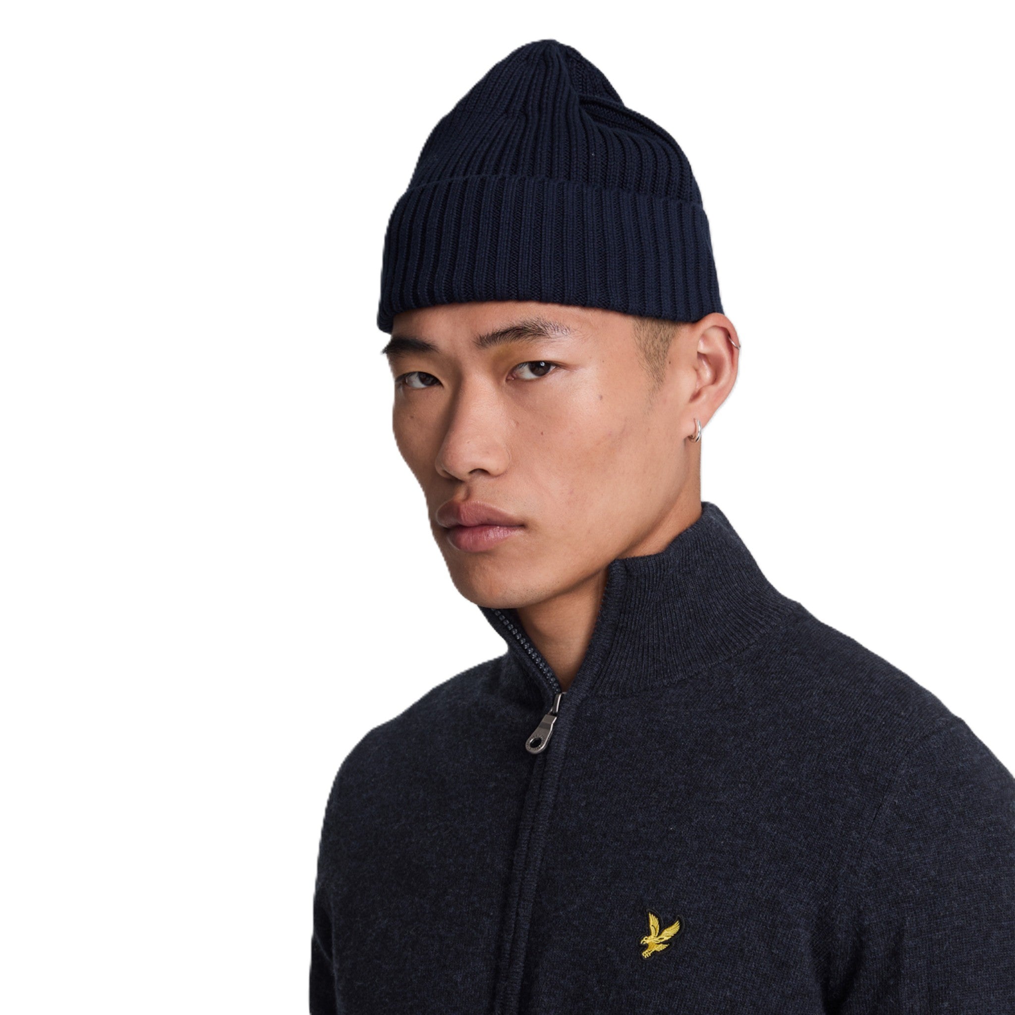 LAMBSWOOL BLEND ZIP THROUGH CARDIGAN