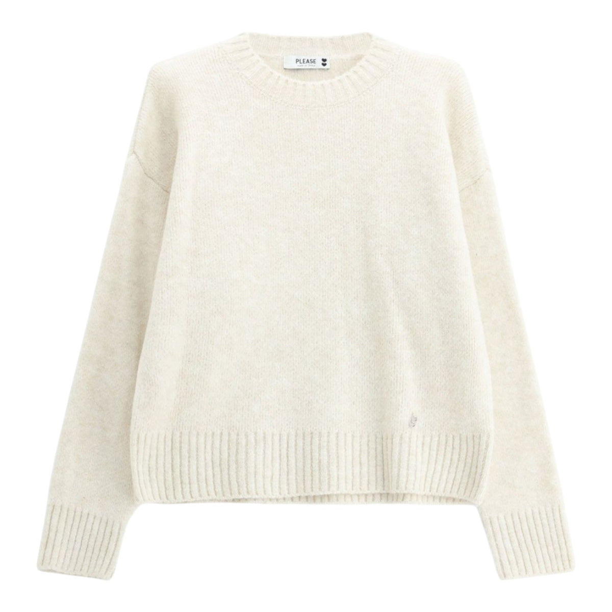 MAGLIONE GIROCOLLO REGULAR CON POLSINI A COSTINE