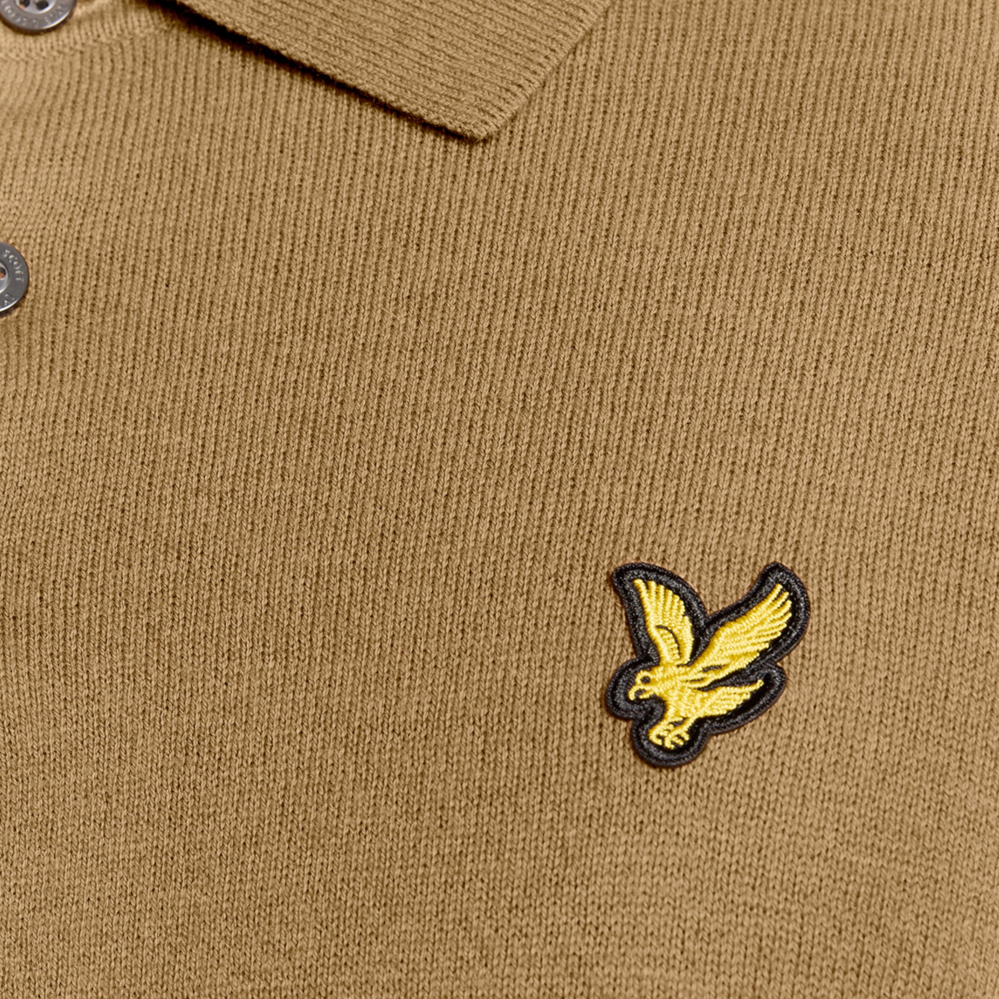 COTTON MERINO LONG SLEEVE KNITTED POLO
