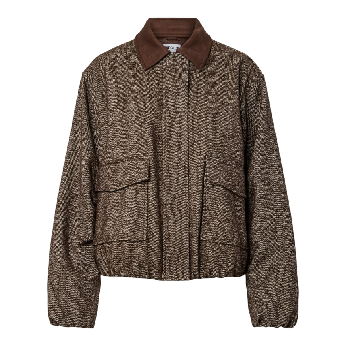 ALBERTE HERRINGBONE BOMBER JACKET