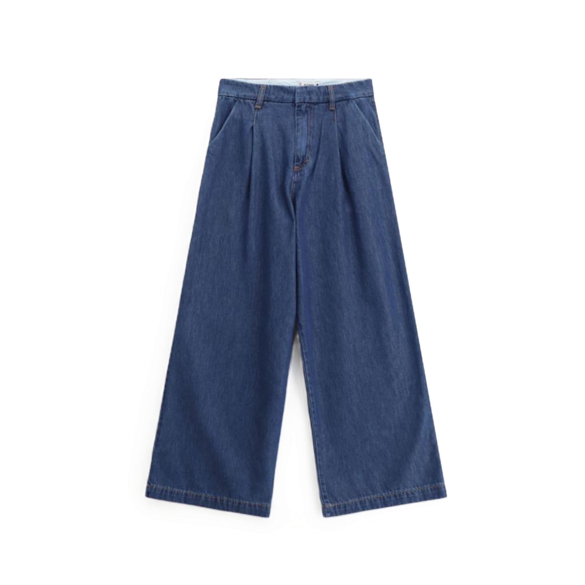 JEANS A GAMBA LARGA CON VITA ALTA
