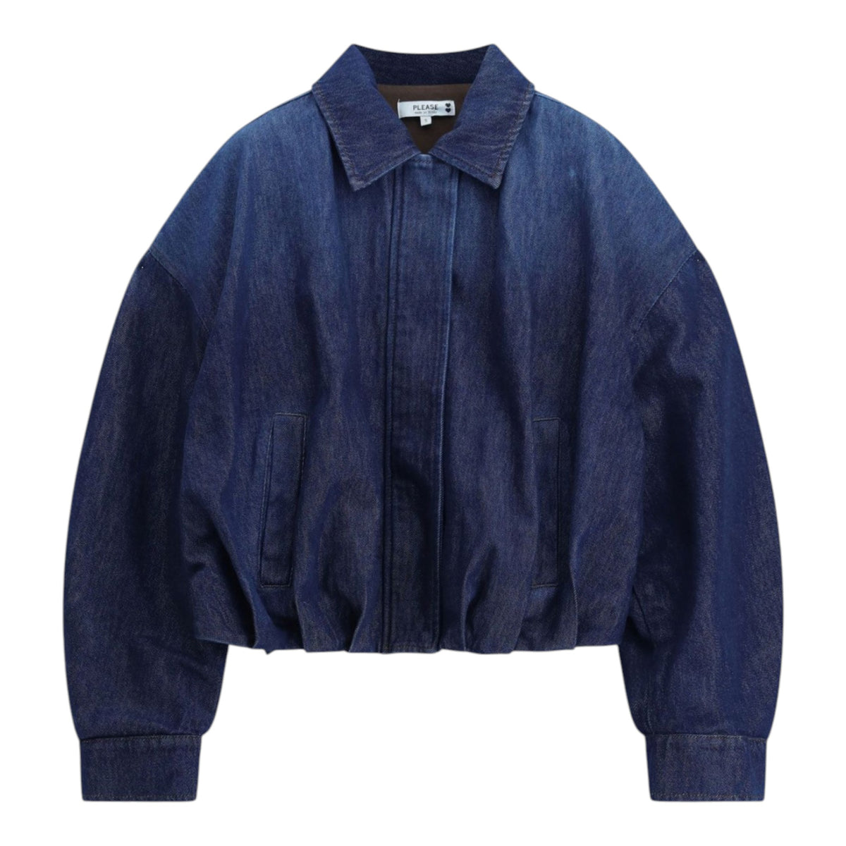 DENIM JACKET CORTA CON ZIP MANICHE AMPIE