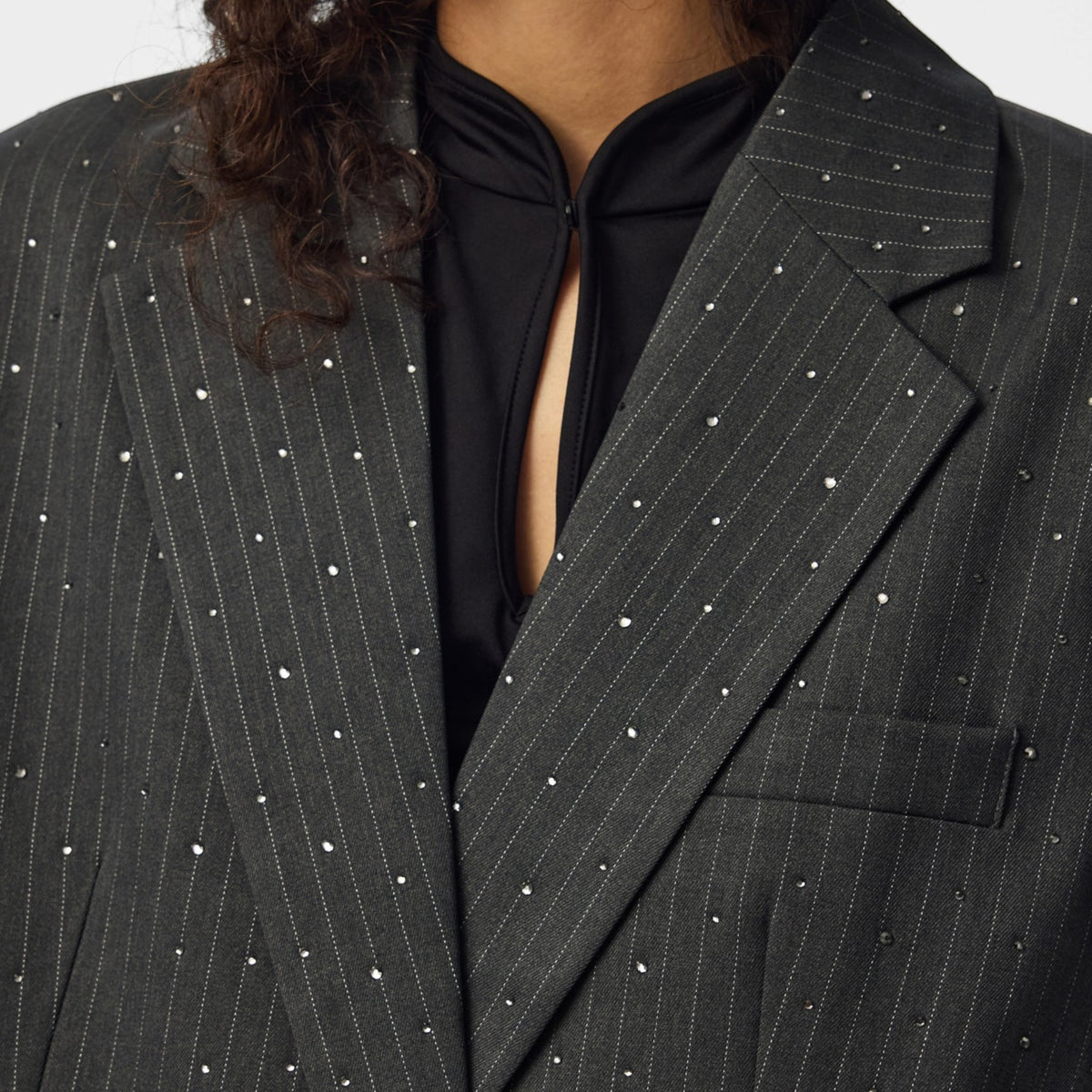 FALKA PINSTRIPED BLAZER WITH RHINESTONES