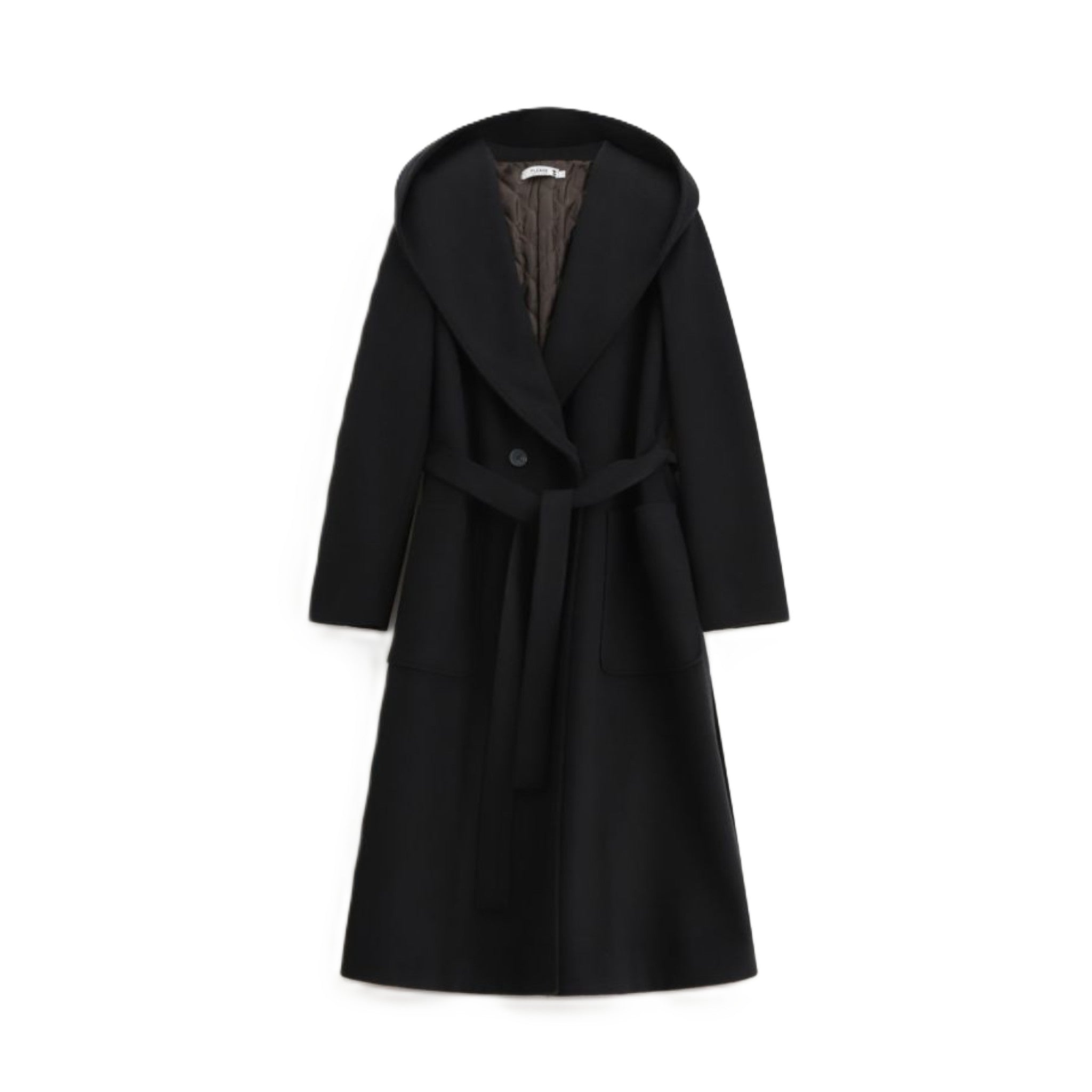 CAPPOTTO CON CINTURA E CAPPUCCIO