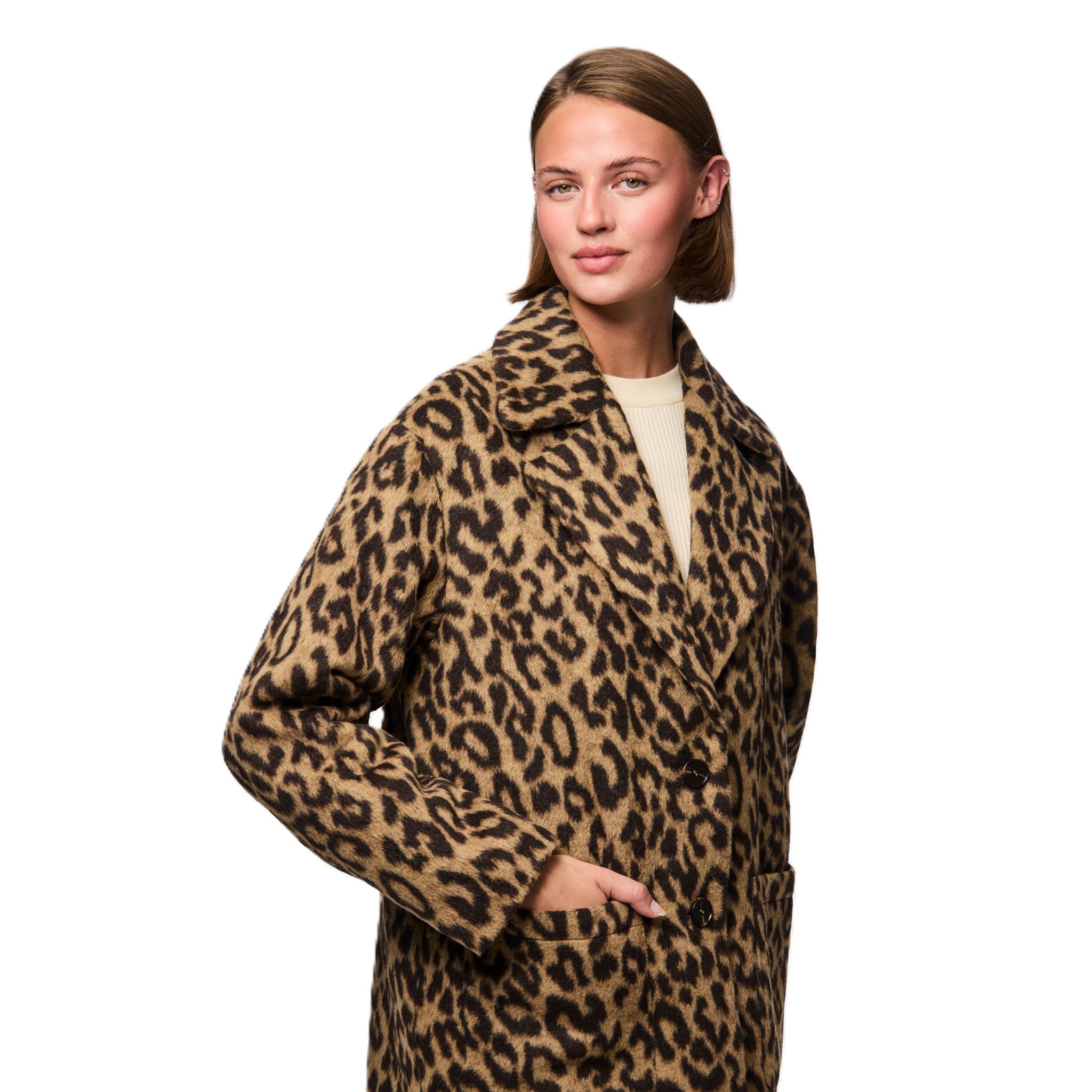 PCJILI LEO LONG PRINTED COAT