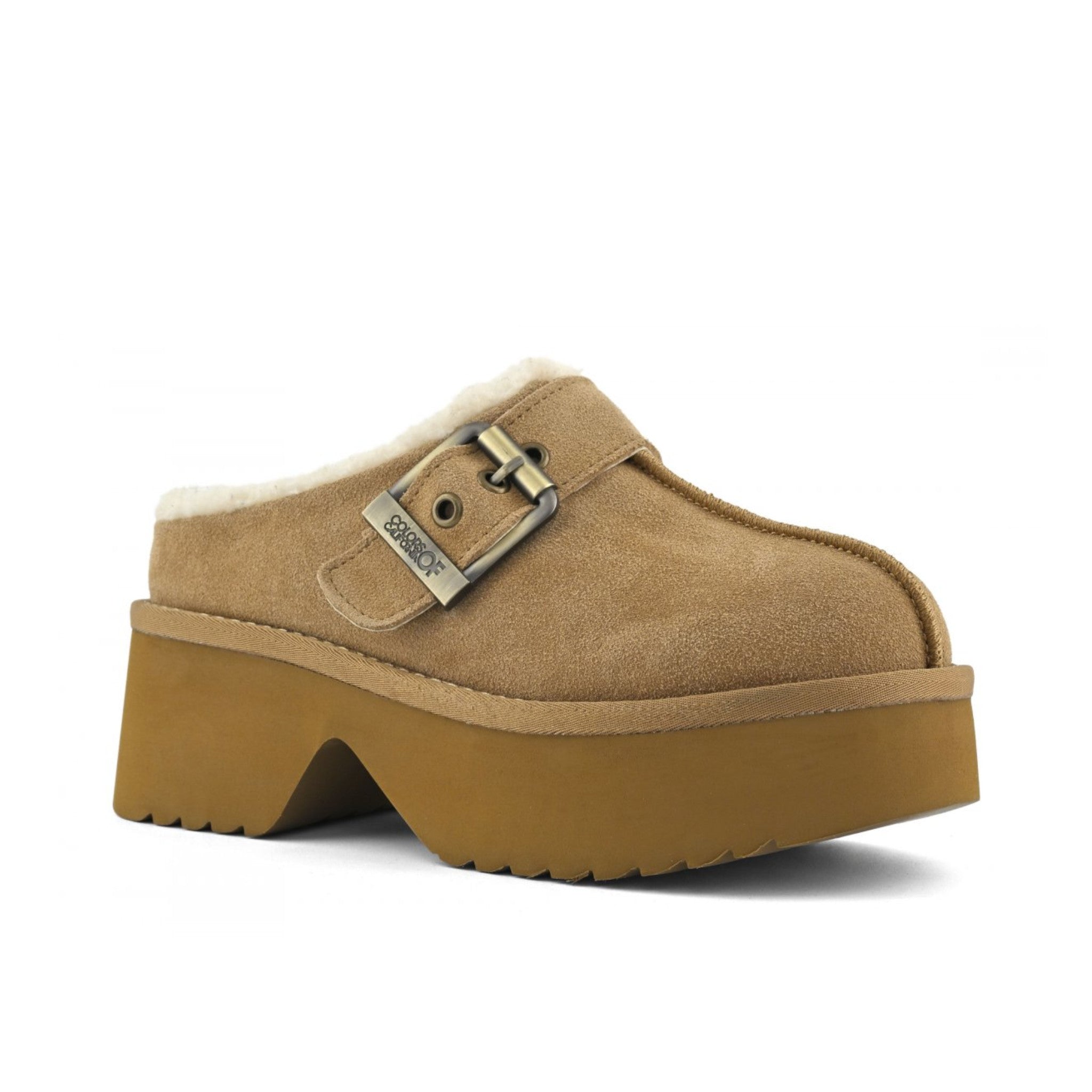 SABOT IN PELLE SCAMOSCIATA CON SUOLA PLATEAU