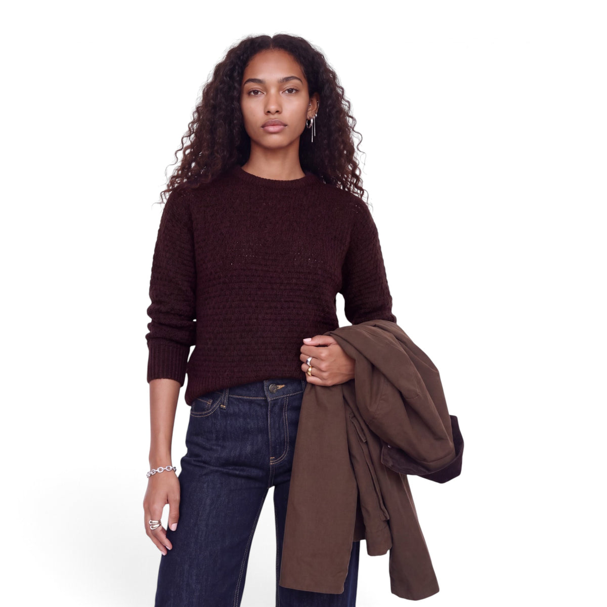 MILLY STRUCTURE CREW NECK KNIT