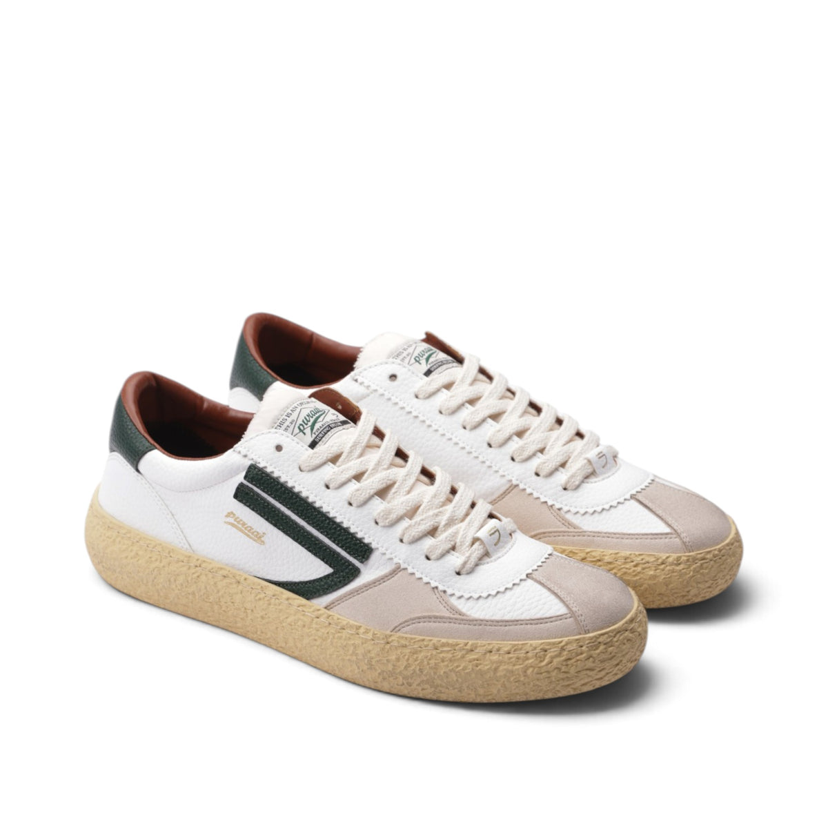 Puraai Vintage Vischio Uomo Bianco e Verde