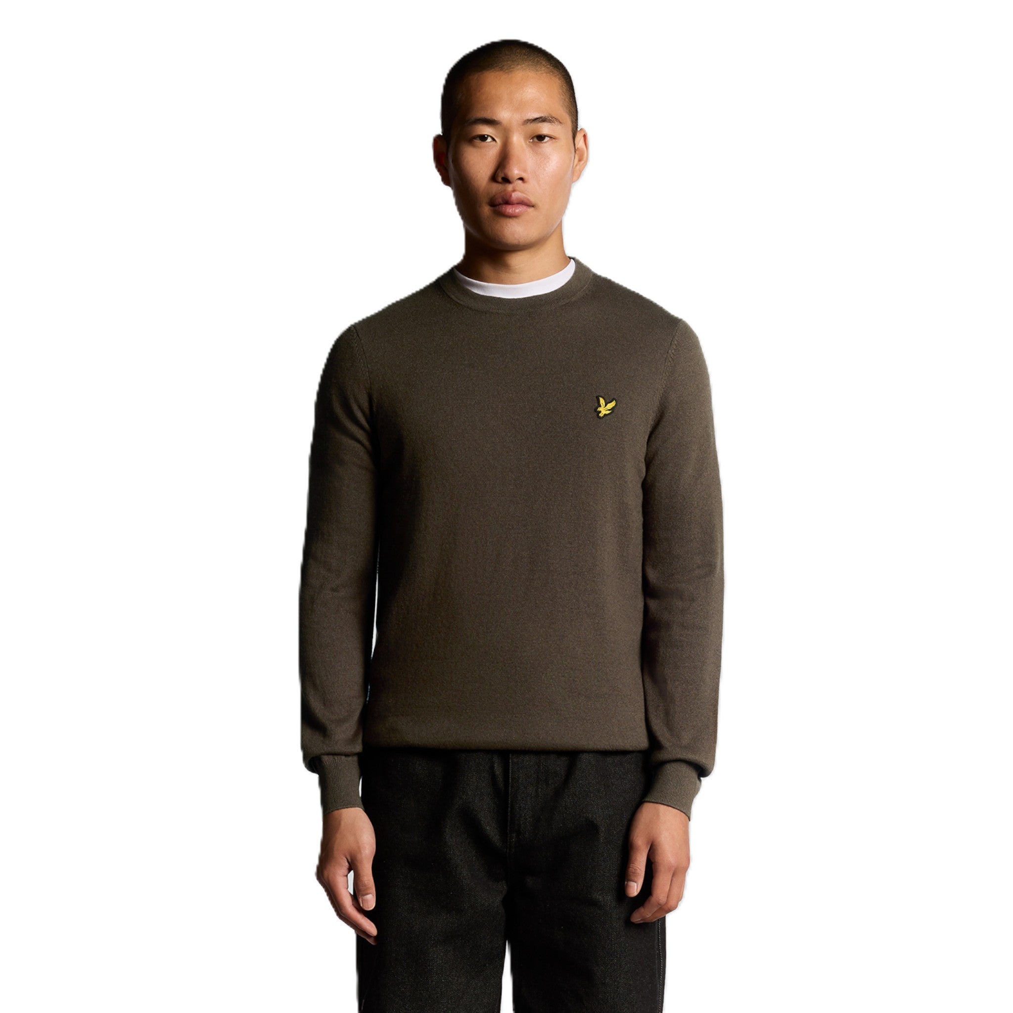 COTTON MERINO CREW NECK JUMPER