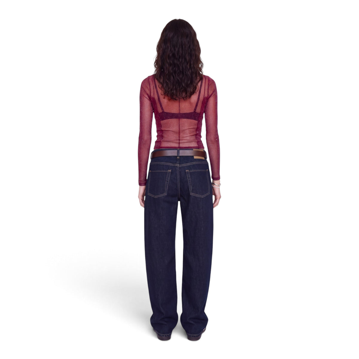 MINNA MESH GLITTER TOP