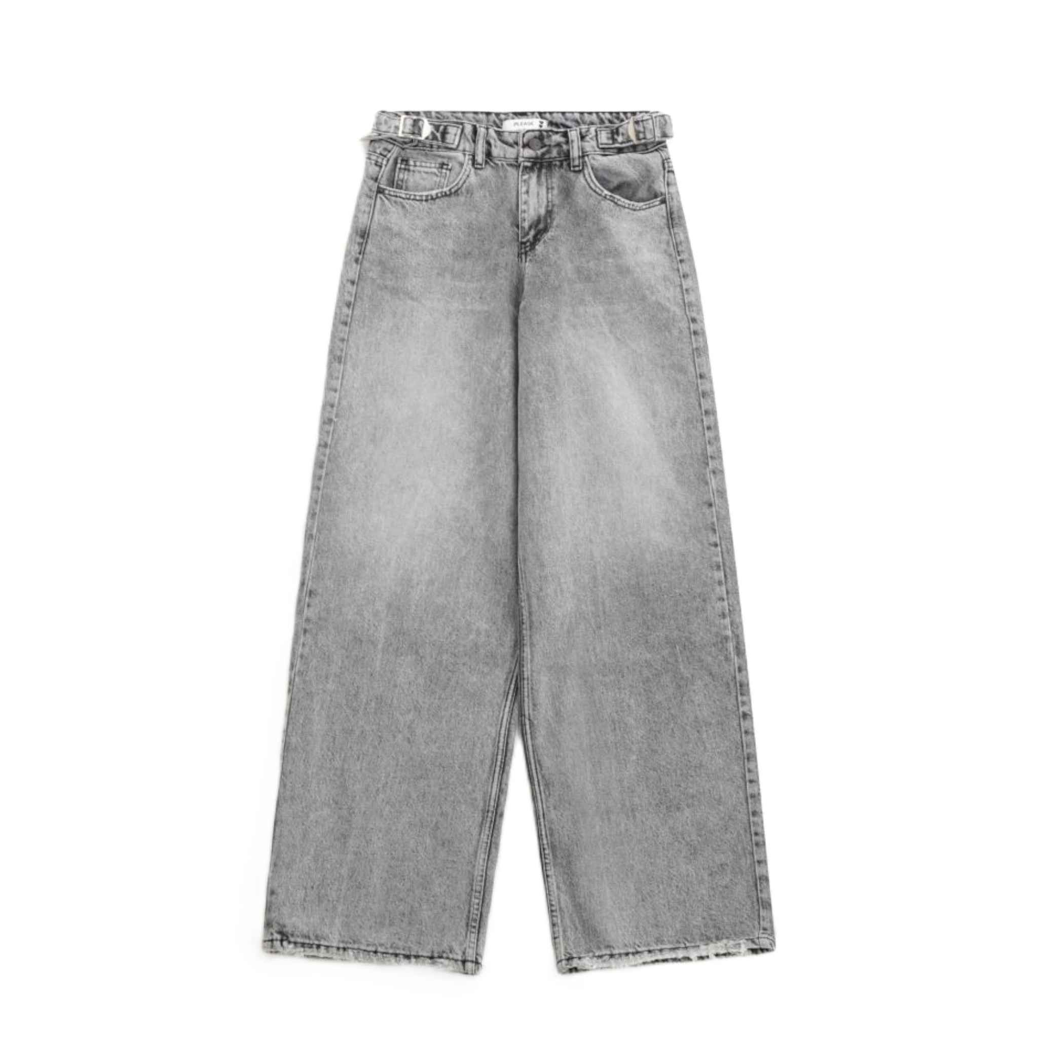 JEANS A GAMBA LARGA CON VITA ALTA