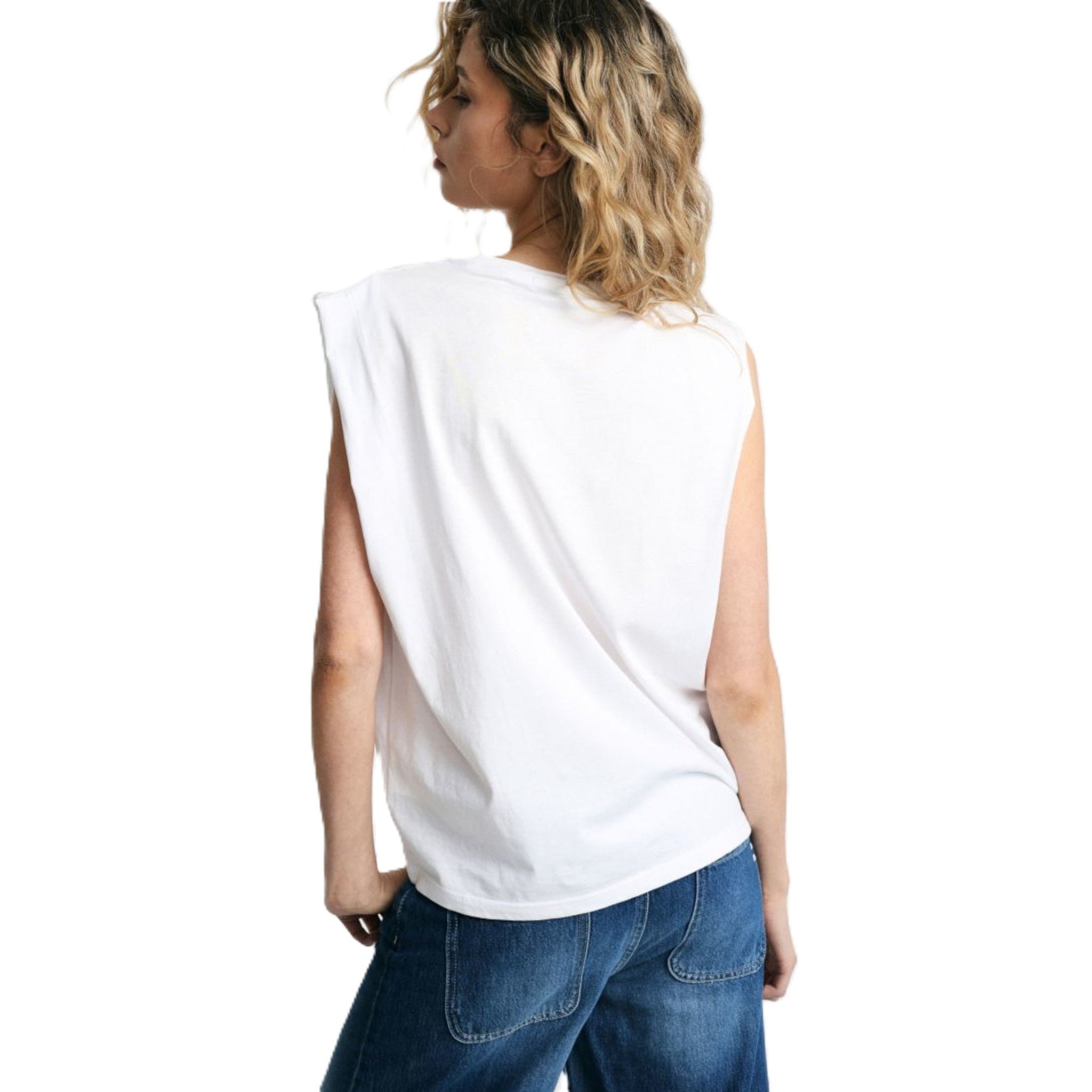 TOP SENZA MANICHE CON SPALLE STRUTTURATE