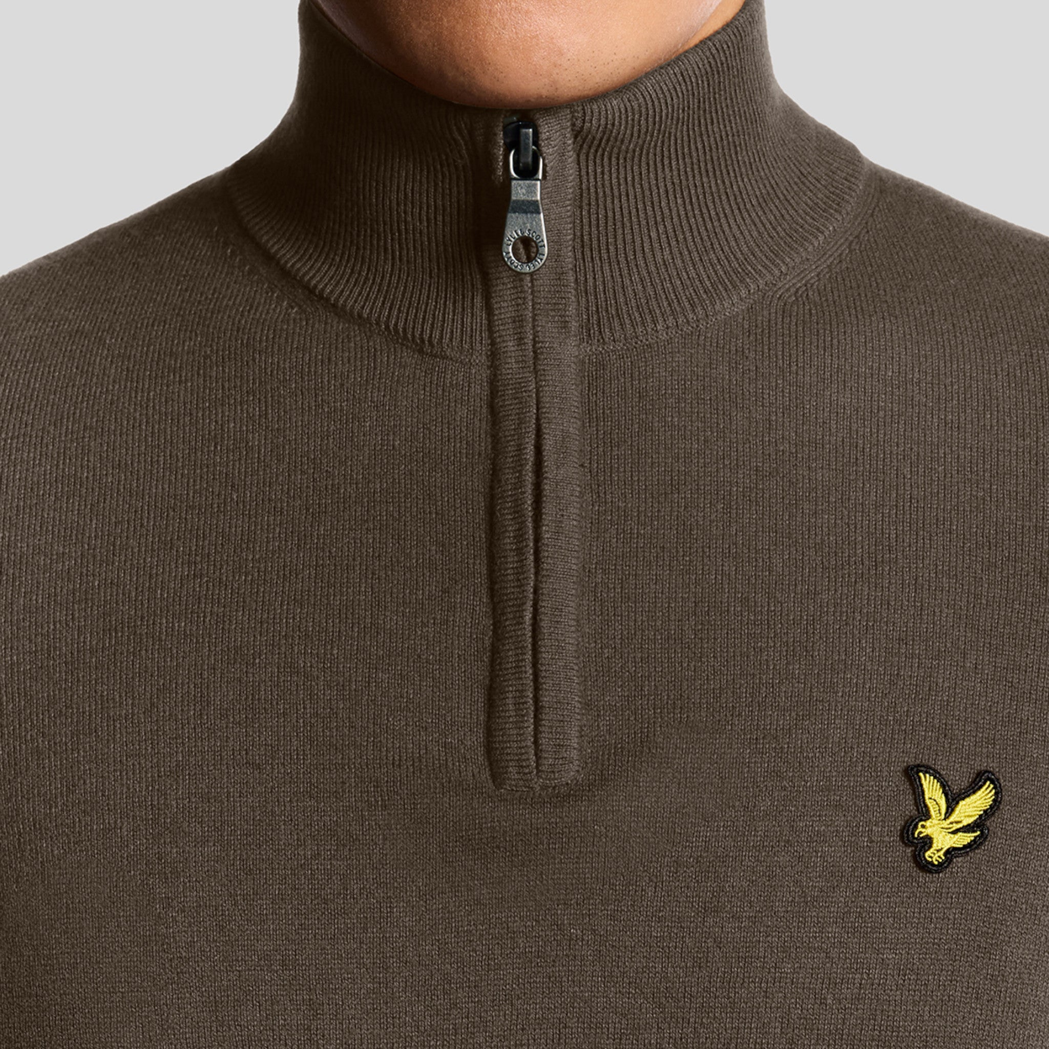 COTTON MERINO QUARTER ZIP JUMPER