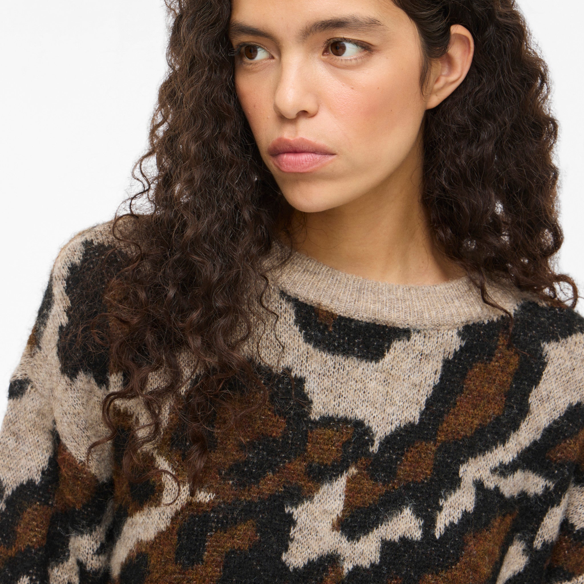 VILOMA O-NECK JACQUARD KNIT TOP