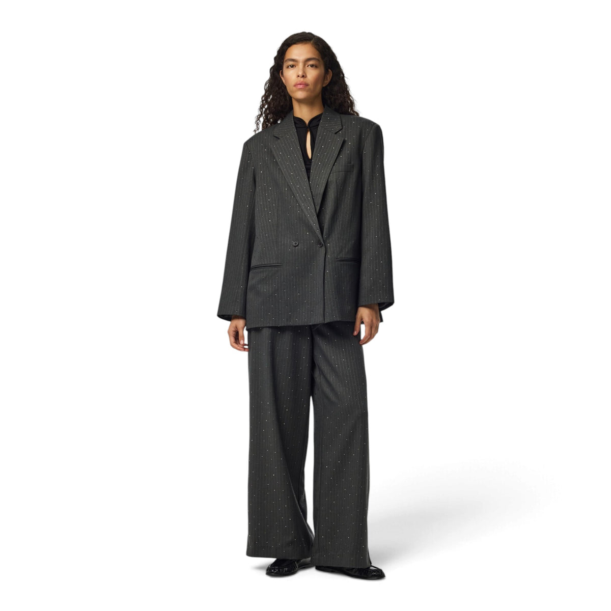 FALKA PINSTRIPE PANTS WITH RHINESTONE