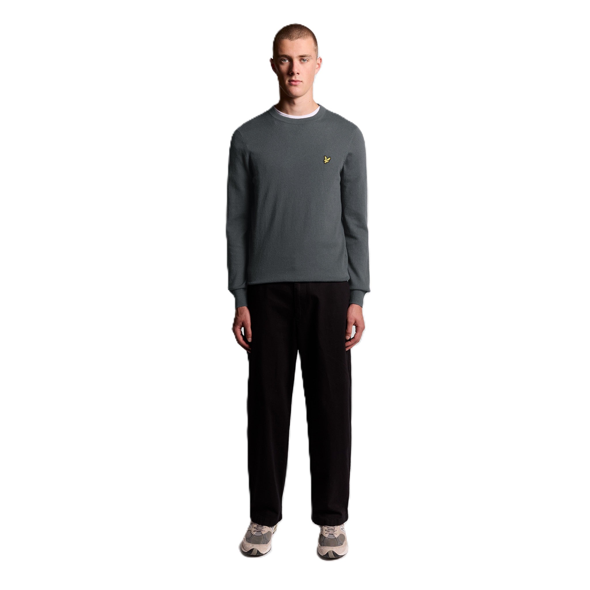 COTTON MERINO CREW NECK JUMPER