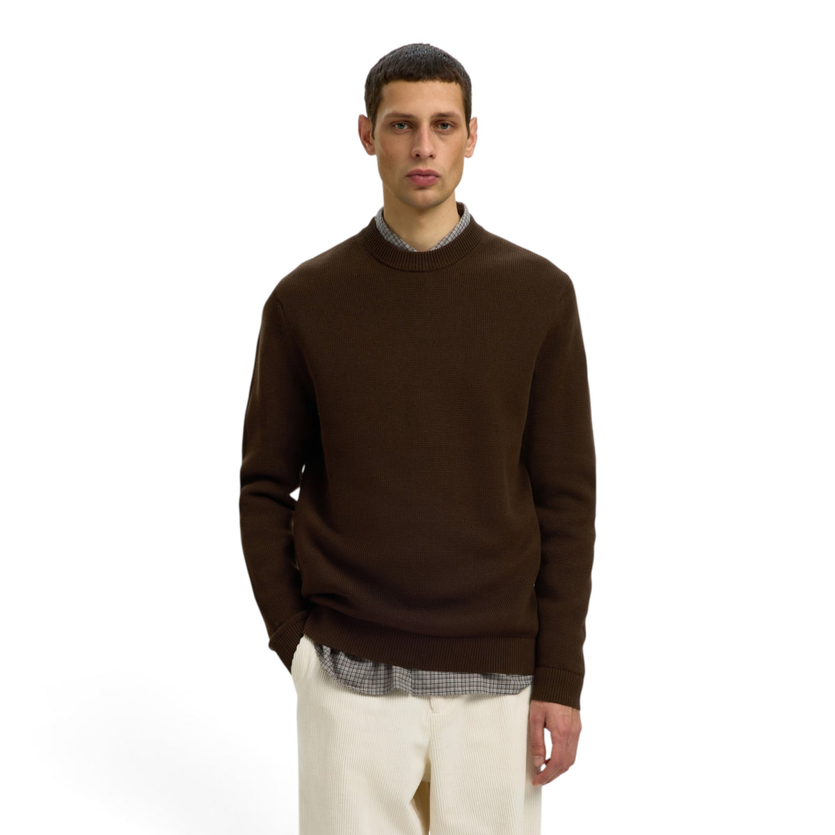 DANE KNIT STRUCTURE CREW NECK