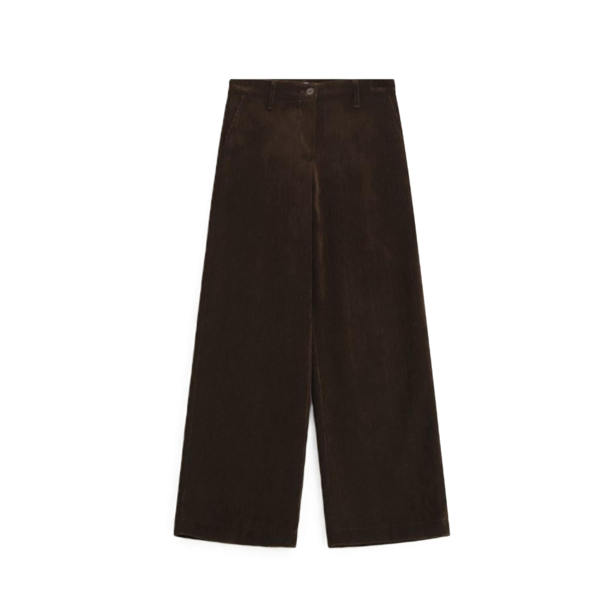 PANTALONI TEXTURIZZATI A GAMBA AMPIA CON VITA ALTA