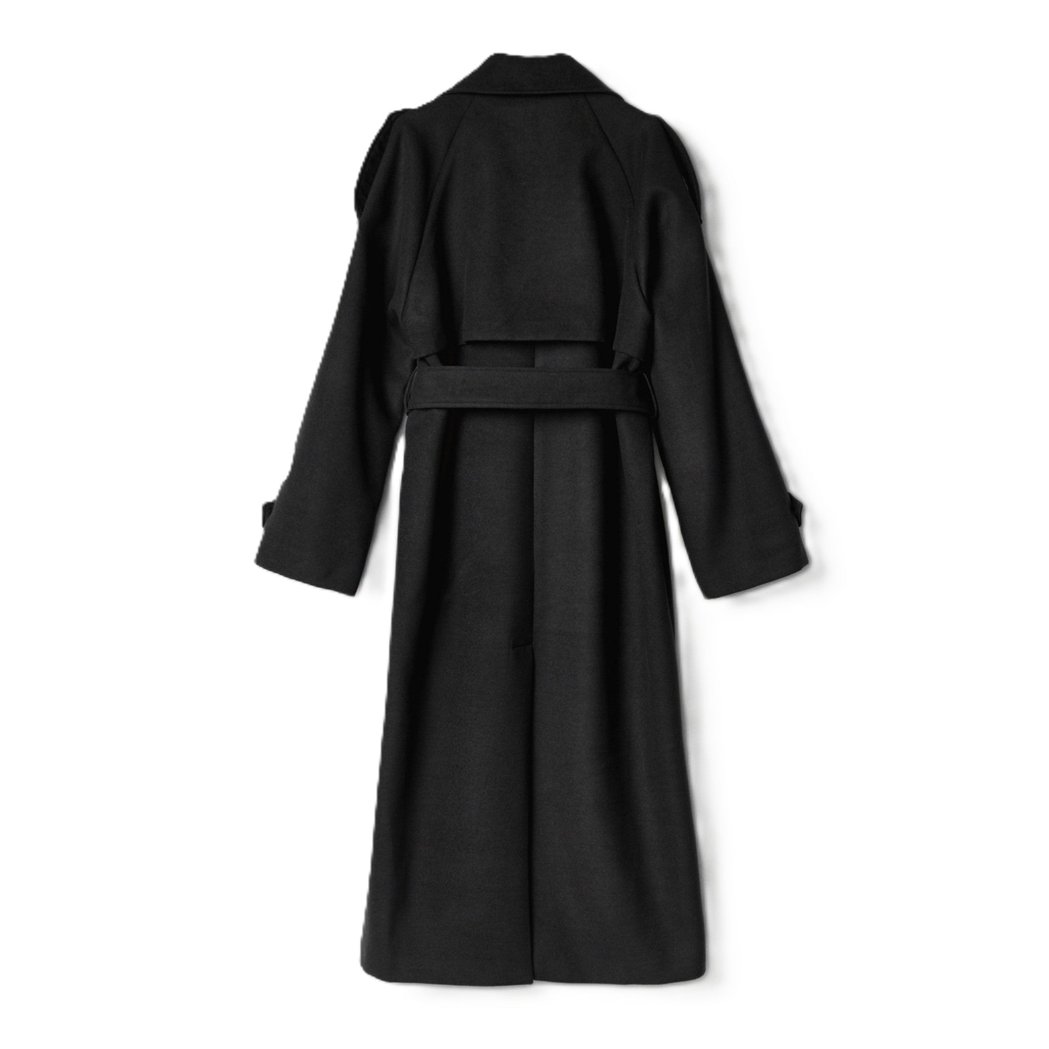 CAPPOTTO OVER IN PANNO CON CINTURA E SPACCO DIETRO