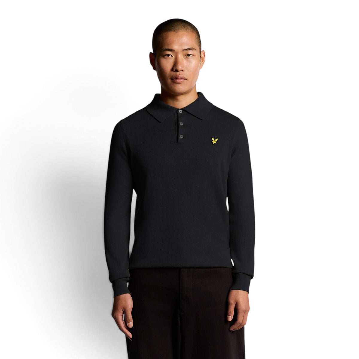 POLO A MANICHE LUNGHE IN MISTO LANA MERINO
