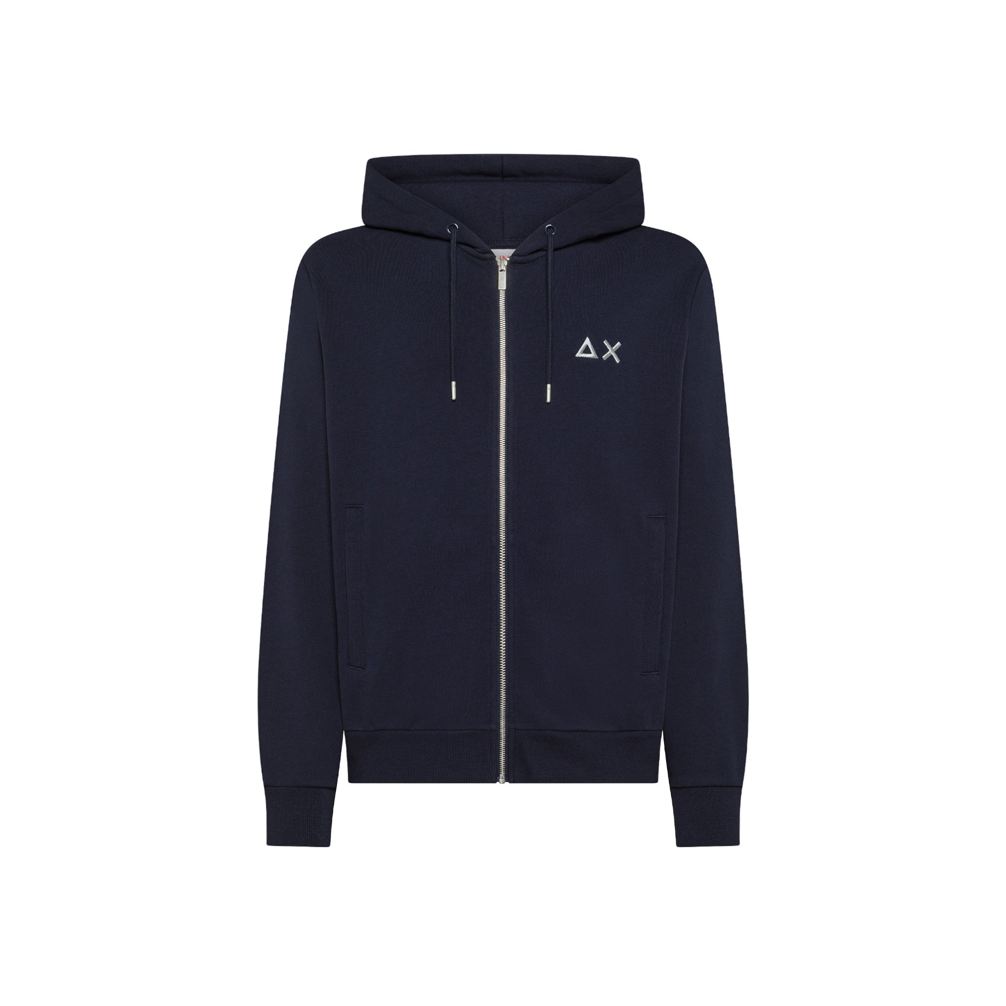 FELPA IN COTONE CON ZIP E CAPPUCCIO