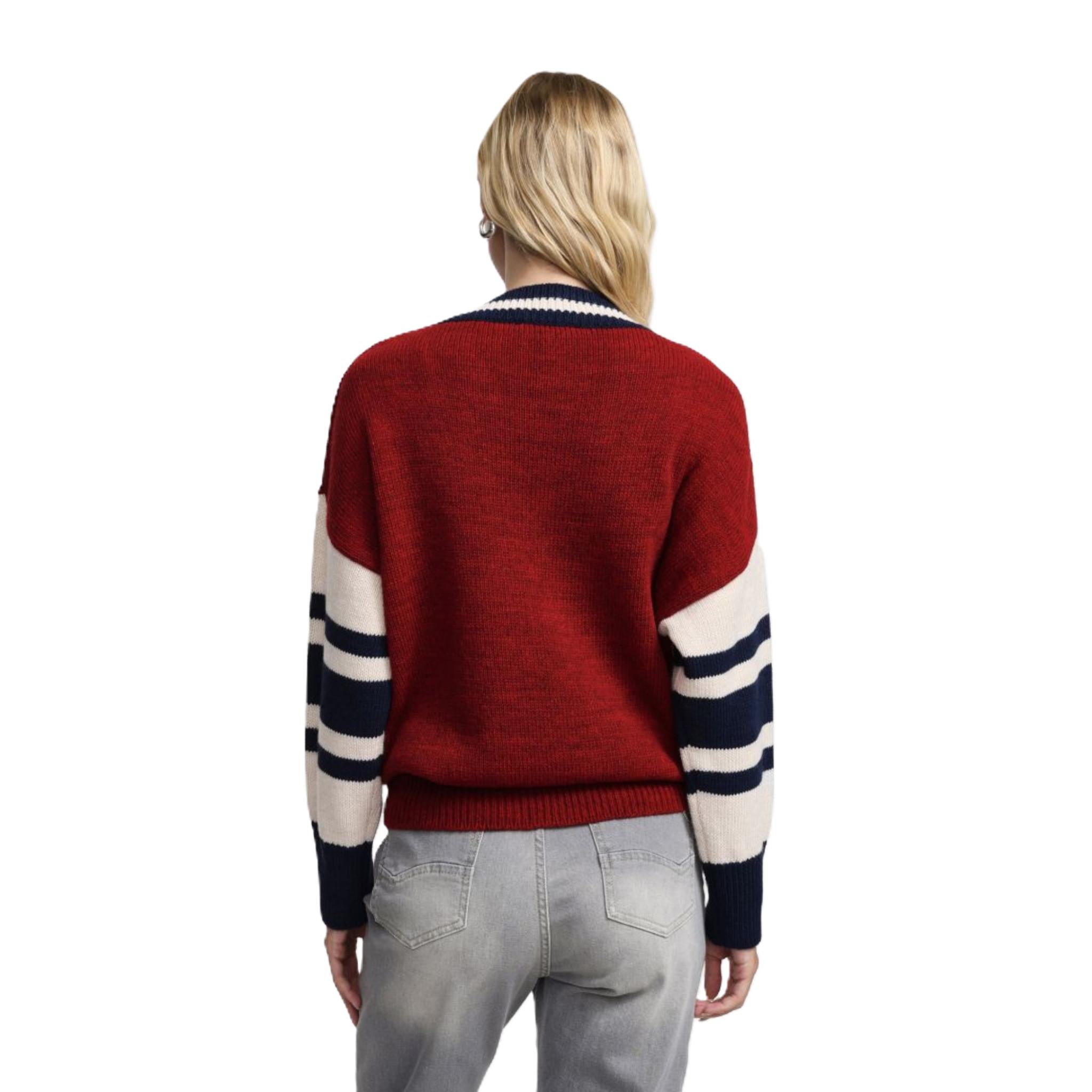 MAGLIONE OVERSIZE CON RIGHE A CONTRASTO